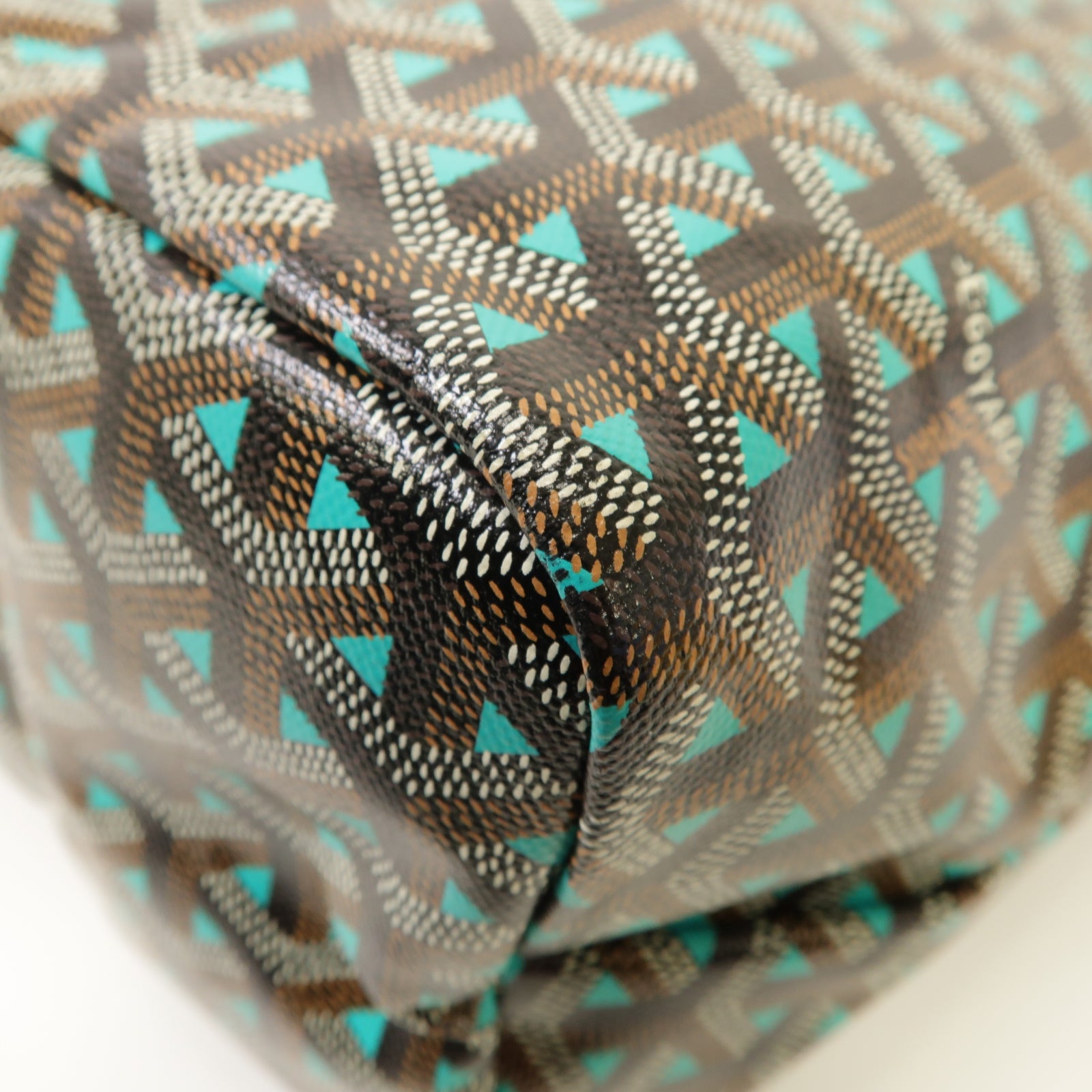 GOYARD 塗層帆布Saint Louis Claire-Voie PM Bag銀扣肩背袋黑色/綠色