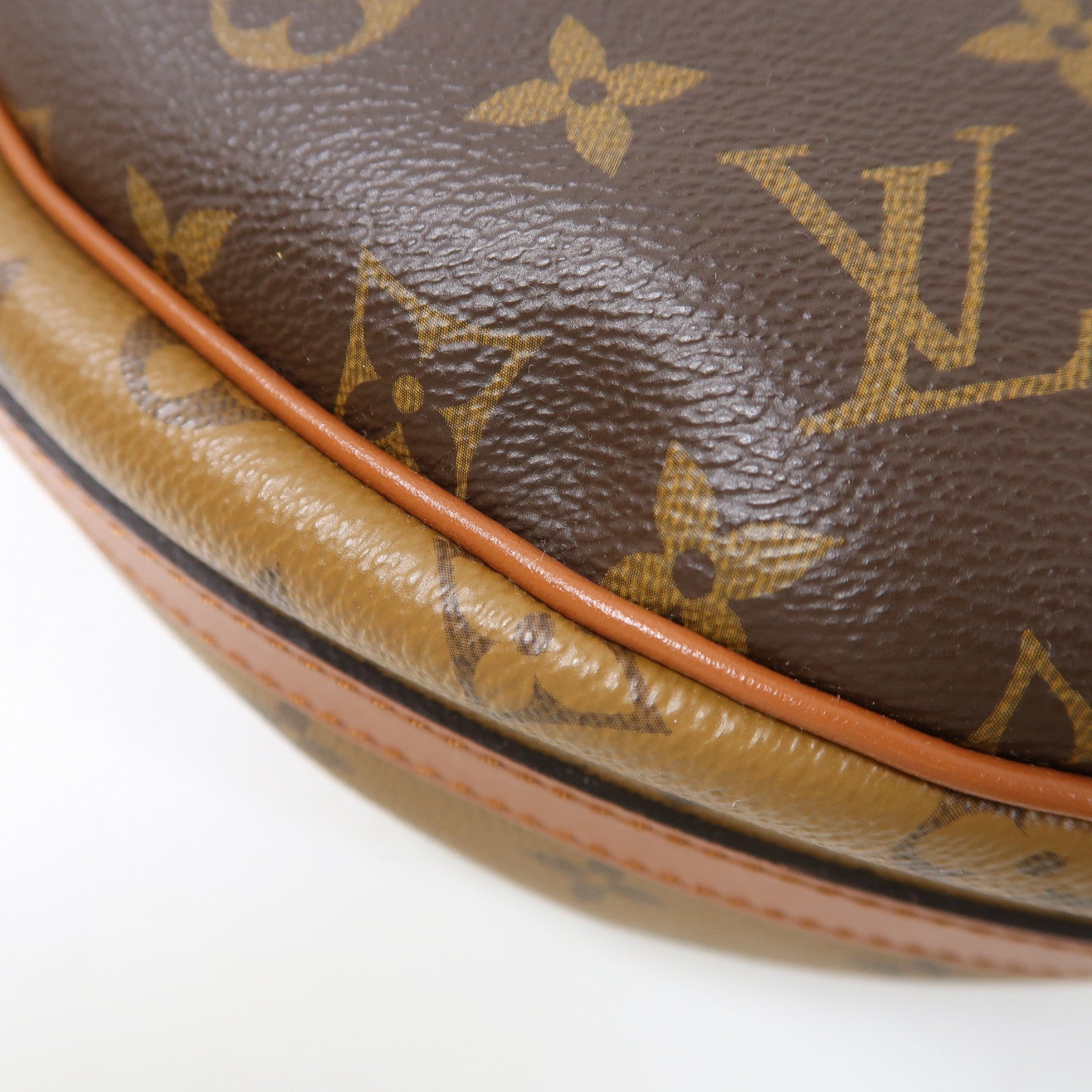 LOUIS VUITTON Monogram Reverse Loop Hobo金扣手挽肩背兩用袋棕色