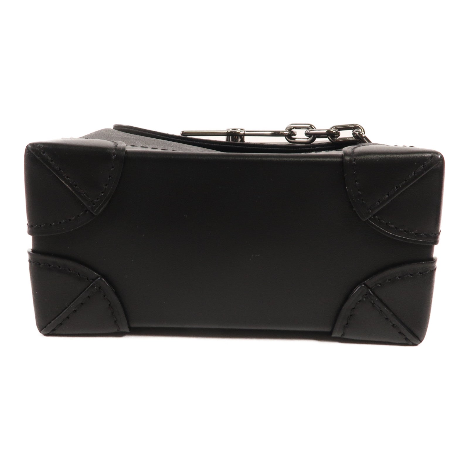 LOUIS VUITTON Monogram-Eclipse Nano Steamer銀扣肩背袋