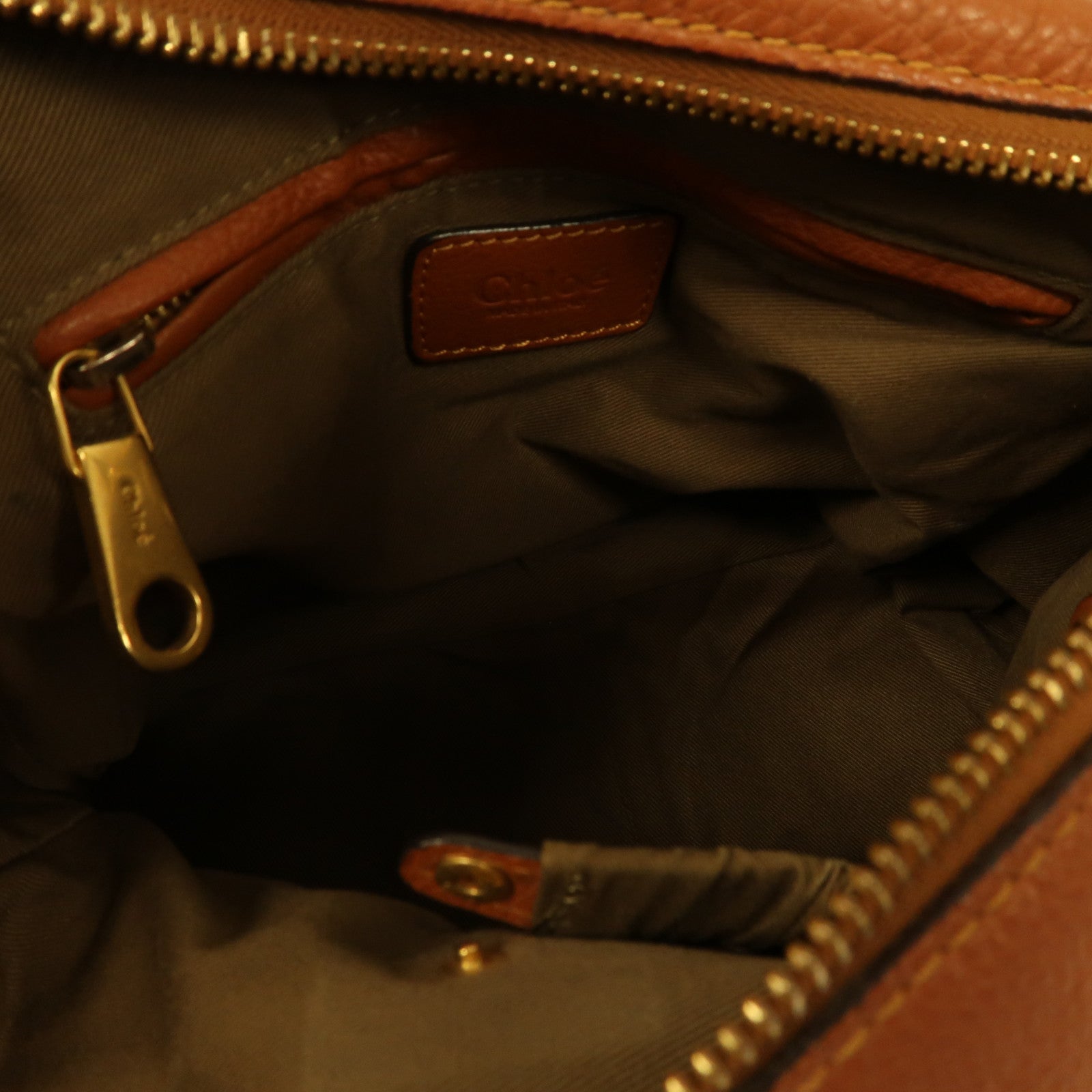 Chloe 牛皮皮革Shoulder Bag金扣肩背袋啡色
