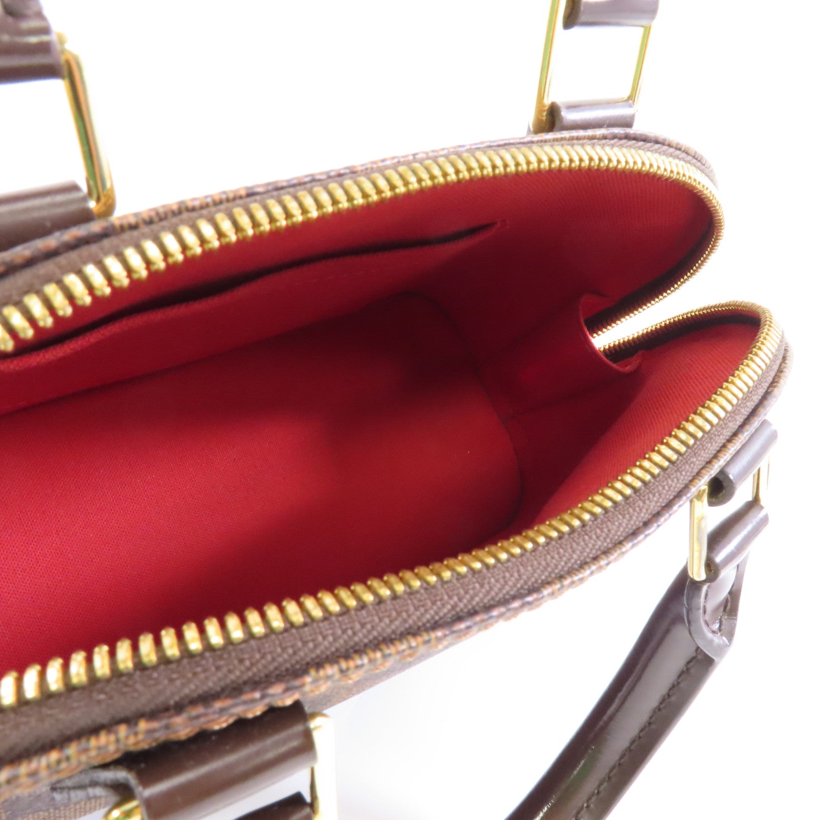 LOUIS VUITTON Damier Alma BB金扣手挽肩背兩用袋啡色