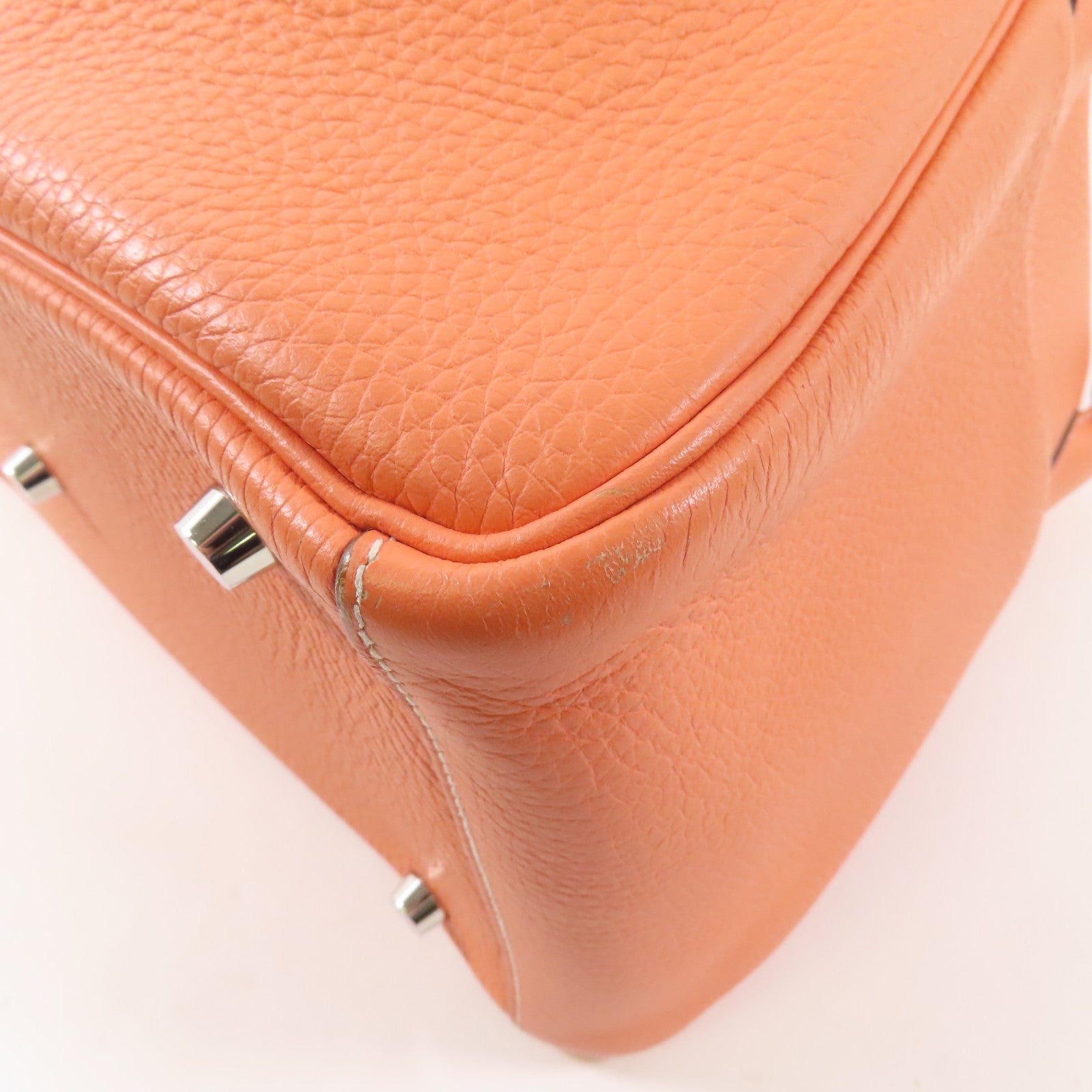 HERMES 【激減優惠】Clemence皮革Lindy 30銀扣肩背袋Flamingo