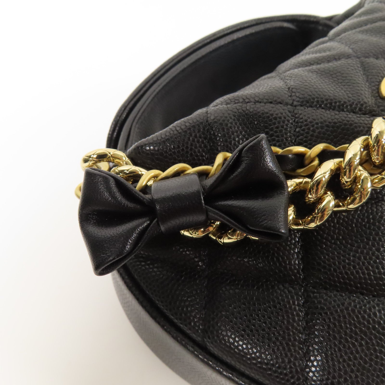 CHANEL 牛皮皮革Hobo Pouch金扣鏈帶手挽袋