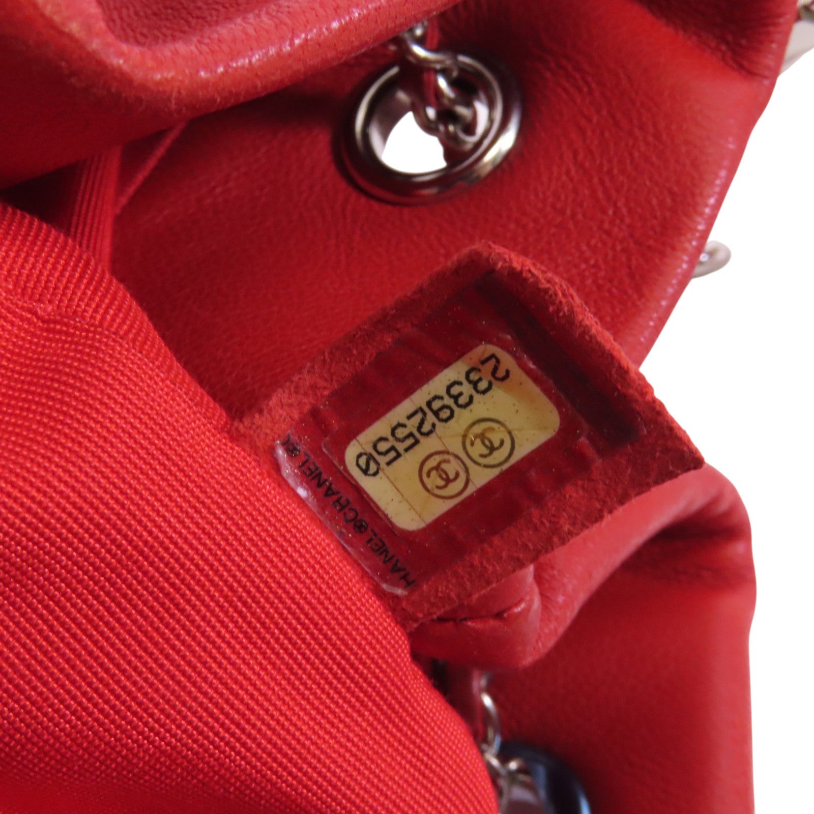 CHANEL 羊皮皮革2Way Bucket Bag銀扣鏈帶手挽肩背兩用袋