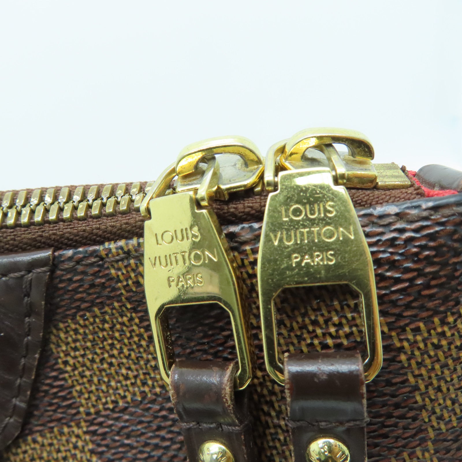 LOUIS VUITTON Damier Westminster GM gold buckle shoulder bag brown