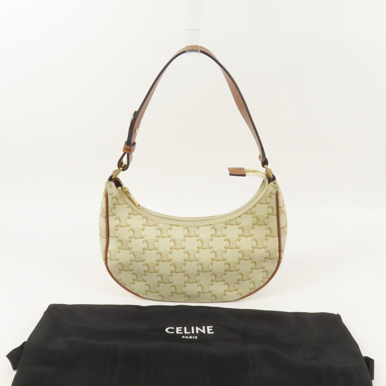 CELINE 塗層帆布Ava金扣肩背袋
