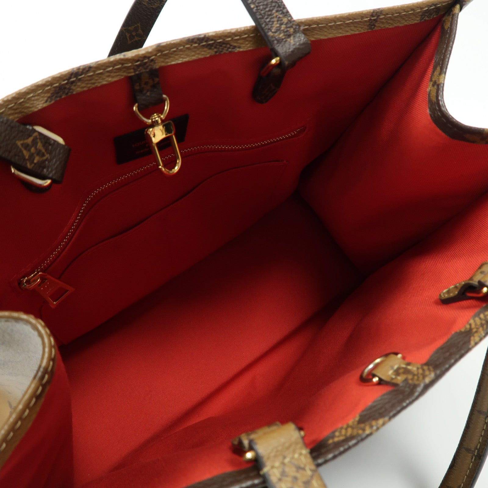 LOUIS VUITTON Monogram On The Go MM金扣手挽肩背兩用袋啡色