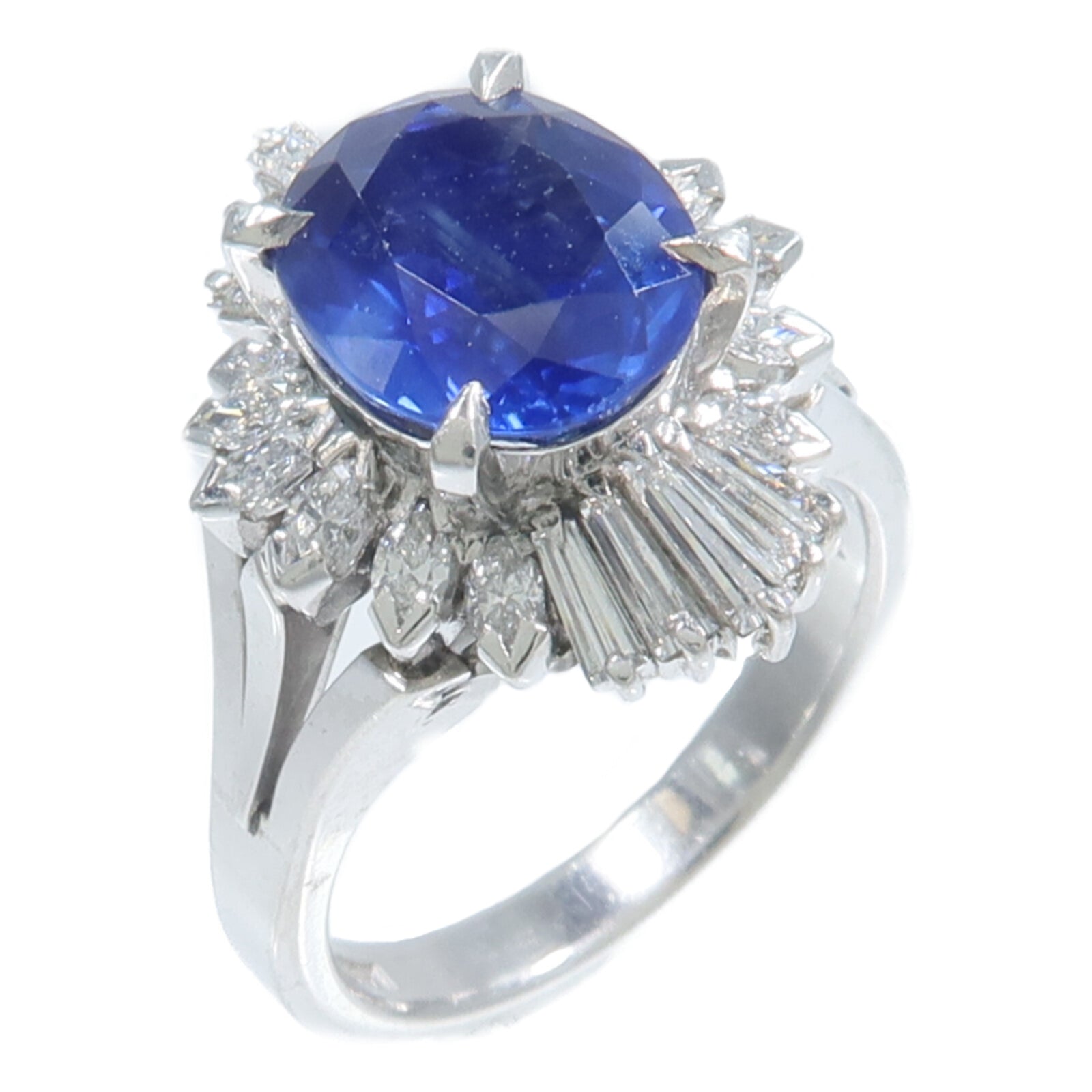JEWELRY PT900鉑金Sapphire Diamond Ring藍寶石/鑽石戒指