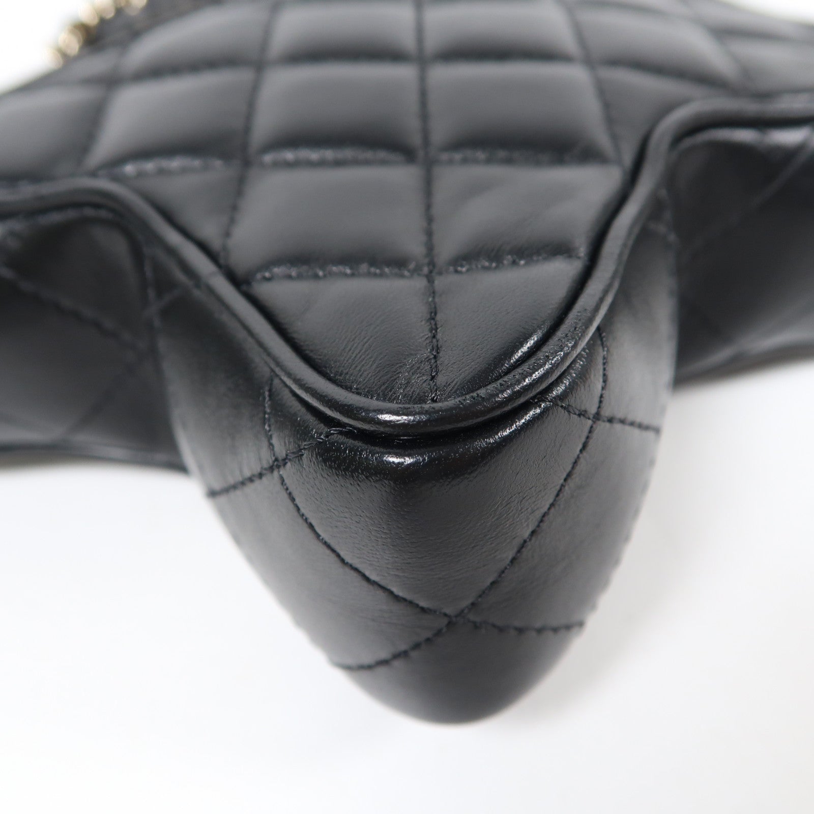 CHANEL 【激減優惠】羊皮皮革Chain Shoulder金扣鏈帶肩背袋黑色