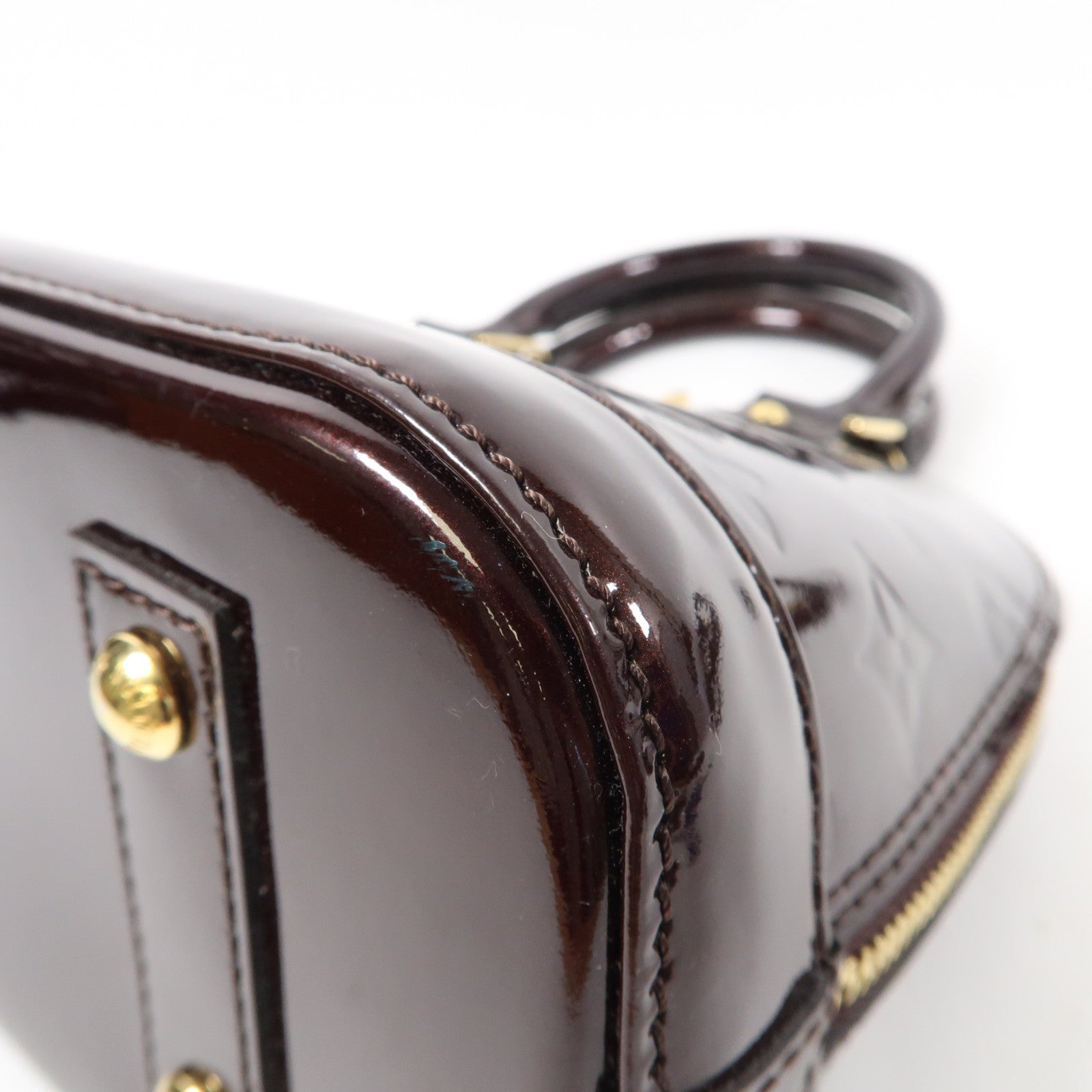 LOUIS VUITTON Vernis Alma BB金扣手挽肩背兩用袋酒紅色
