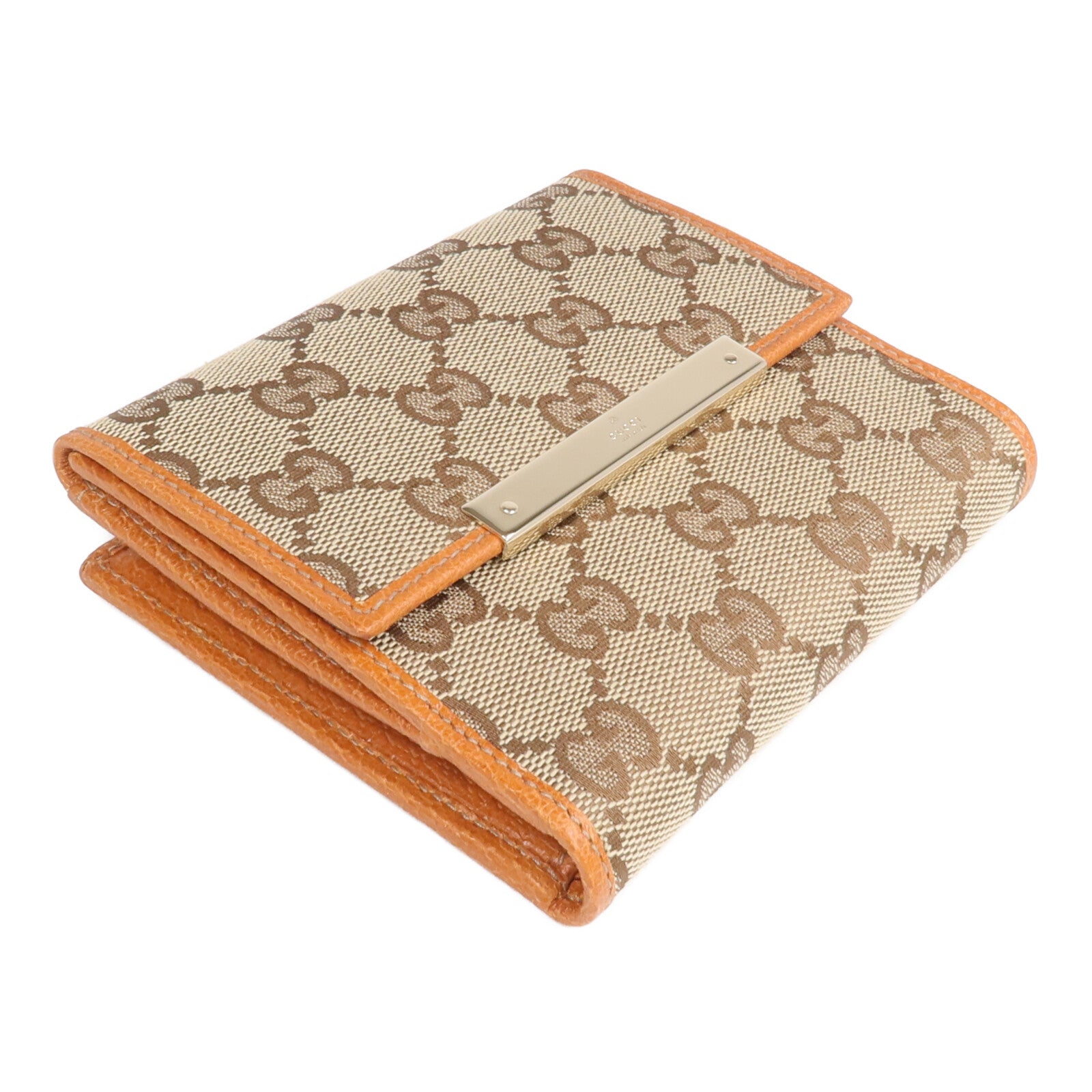 GUCCI 帆布/皮革Wallet金扣錢包