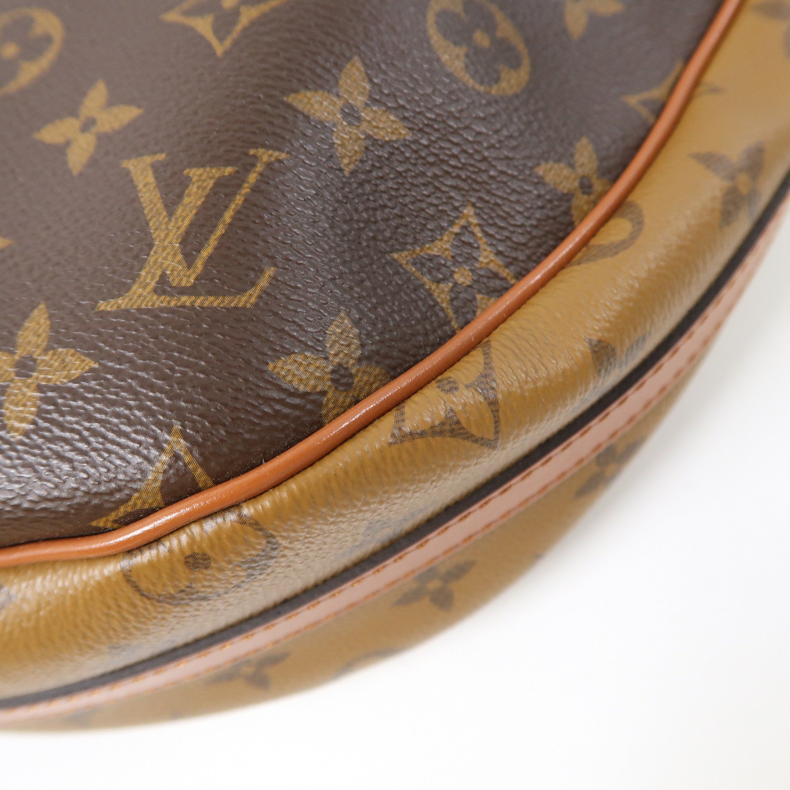 LOUIS VUITTON Monogram Reverse Loop Hobo金扣手挽肩背兩用袋棕色