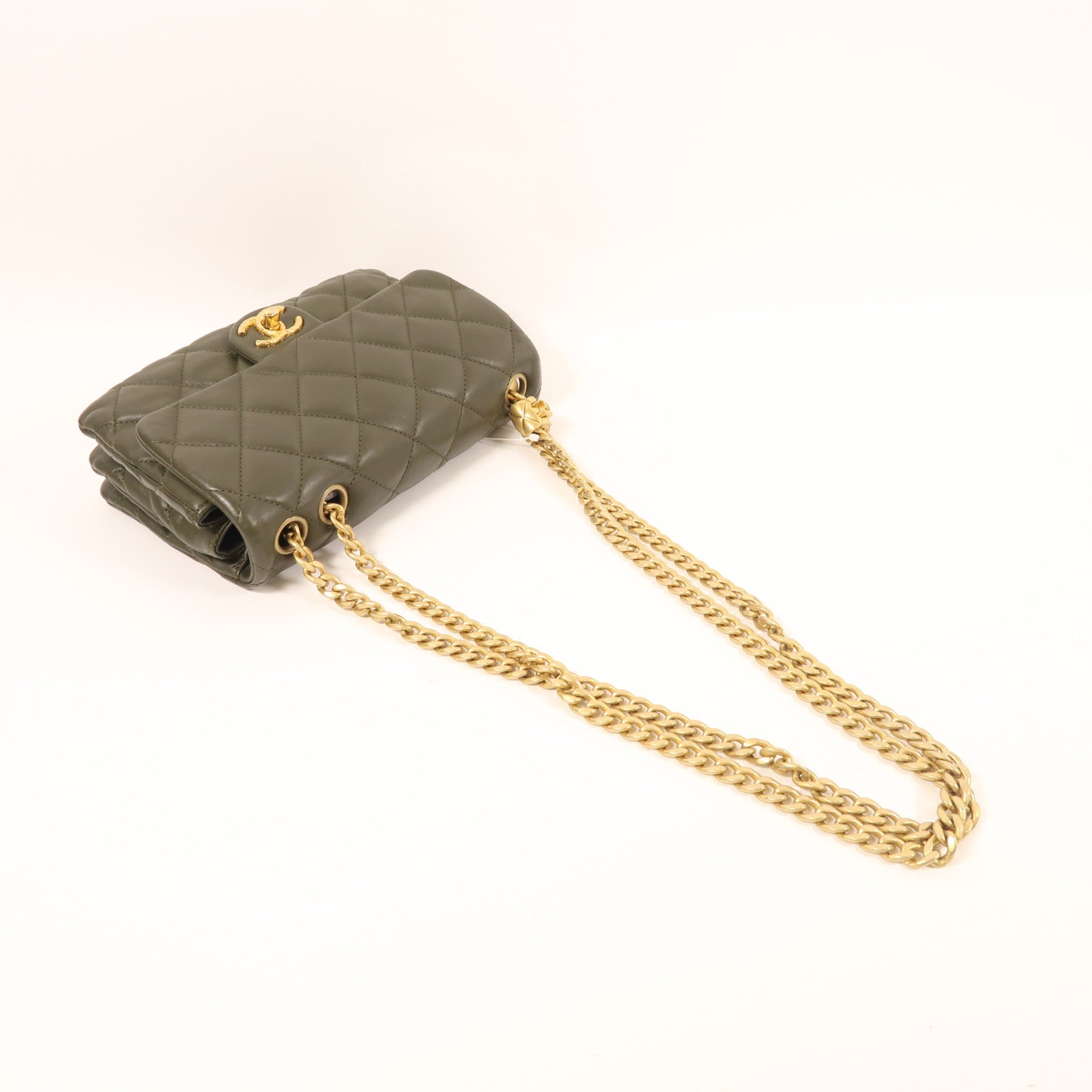 CHANEL 羊皮皮革Chain Shoulder Bag金扣鏈帶肩背袋