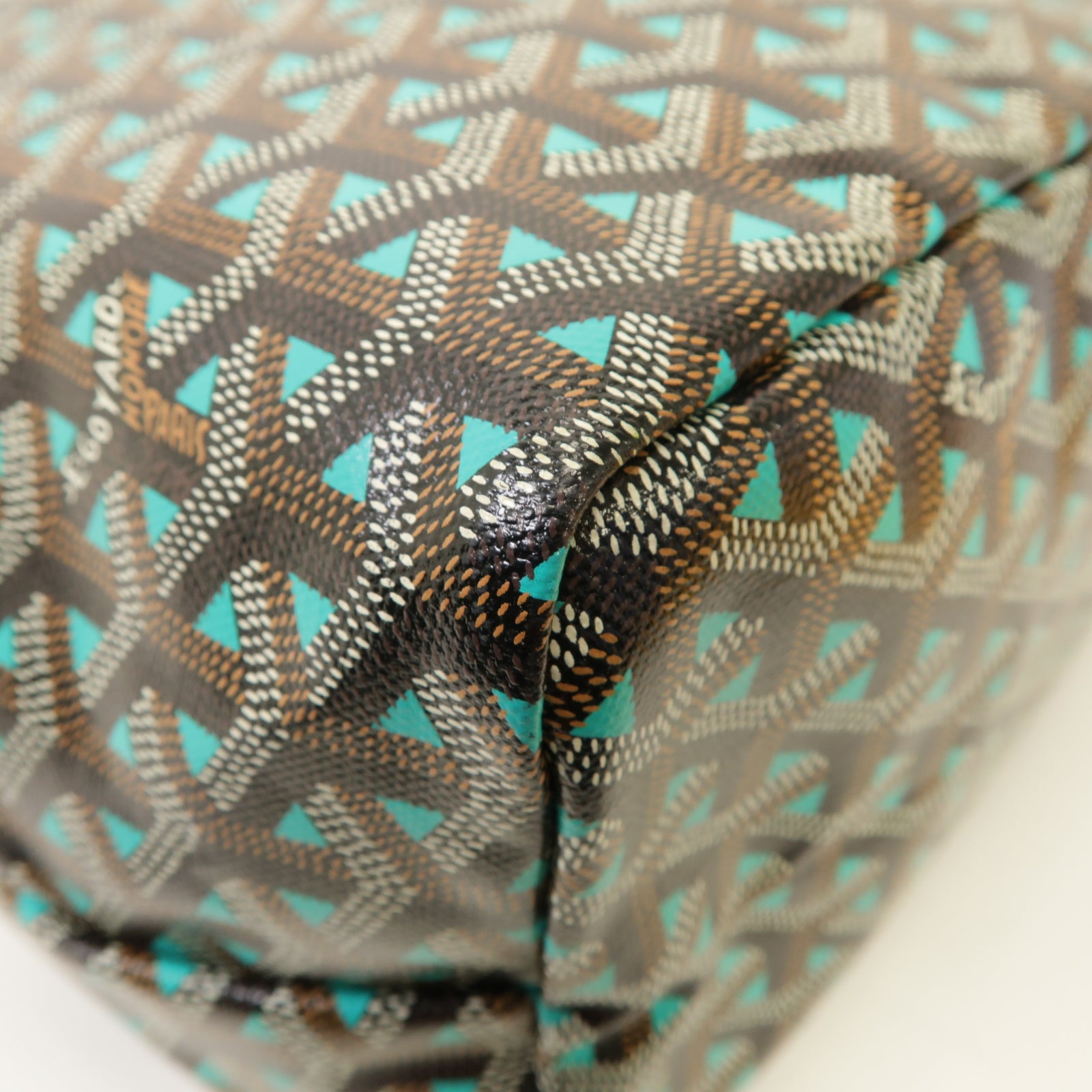 GOYARD 塗層帆布Saint Louis Claire-Voie PM Bag銀扣肩背袋黑色/綠色