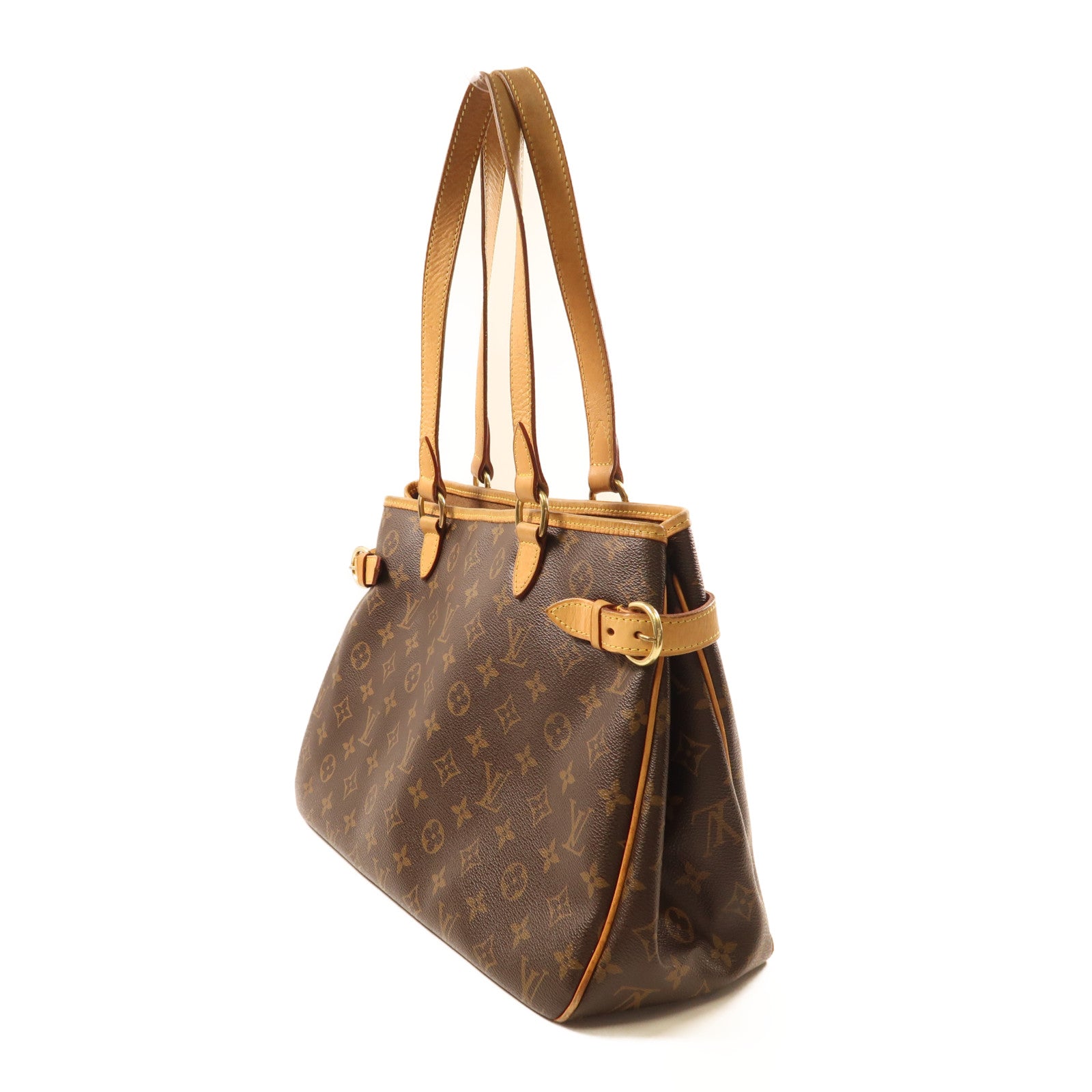 LOUIS VUITTON Monogram Batignolles Horizontal金扣肩背袋棕色