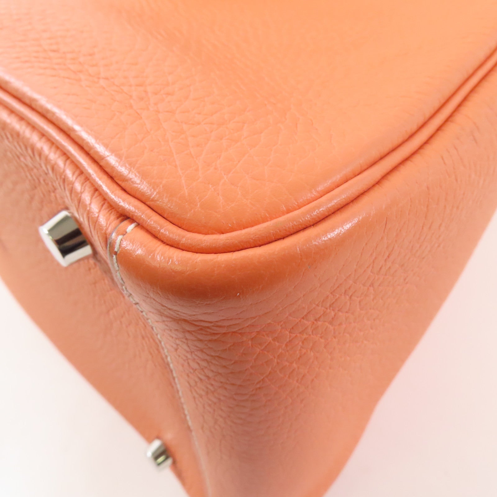 HERMES 【激減優惠】Clemence皮革Lindy 30銀扣肩背袋Flamingo