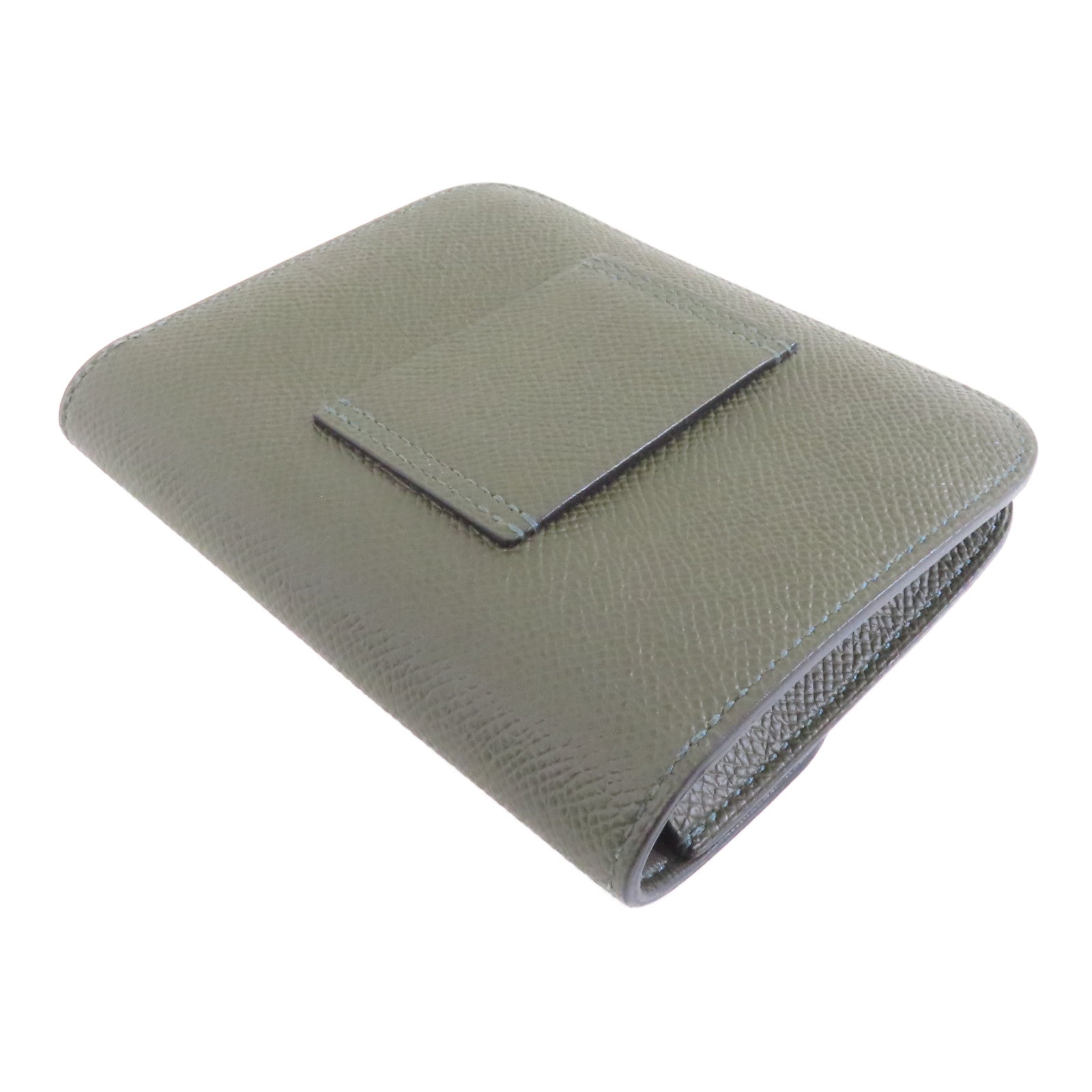 HERMES Epsom皮革Constance Slim錢包Vert Gris/深綠色