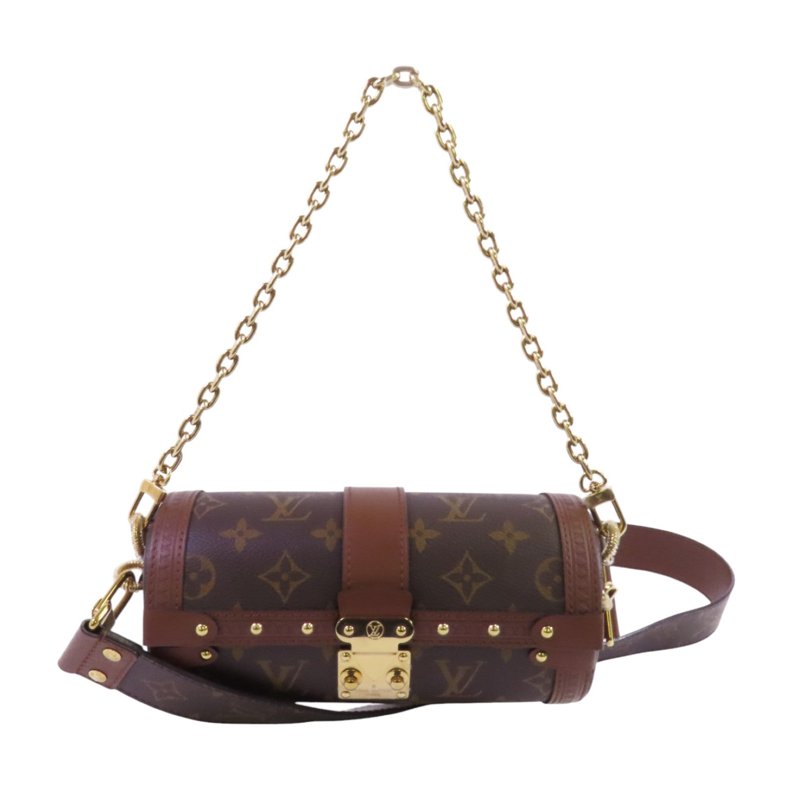 LOUIS VUITTON Monogram Papillon金扣手挽肩背兩用袋