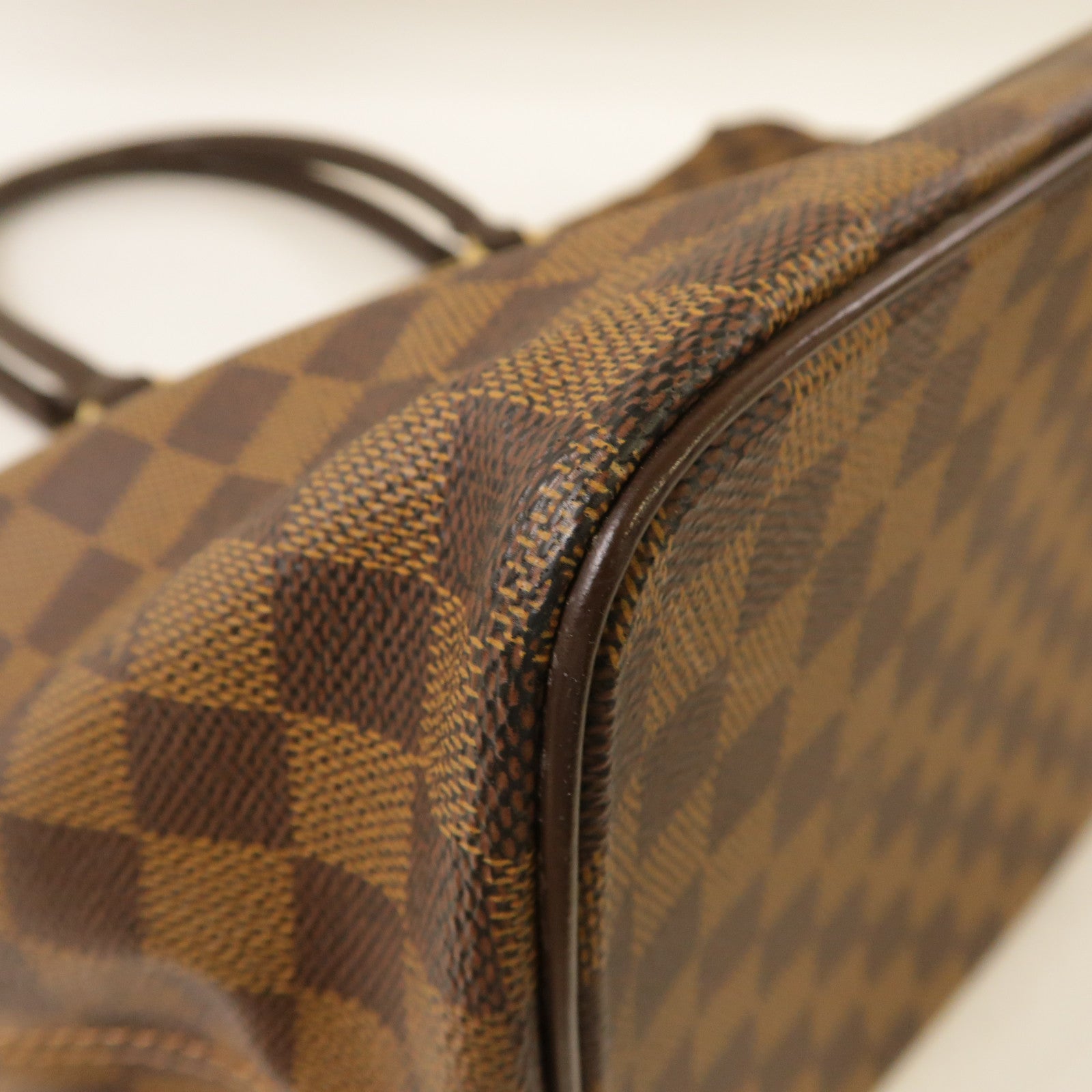 LOUIS VUITTON Damier Saleya MM金扣手挽袋啡色