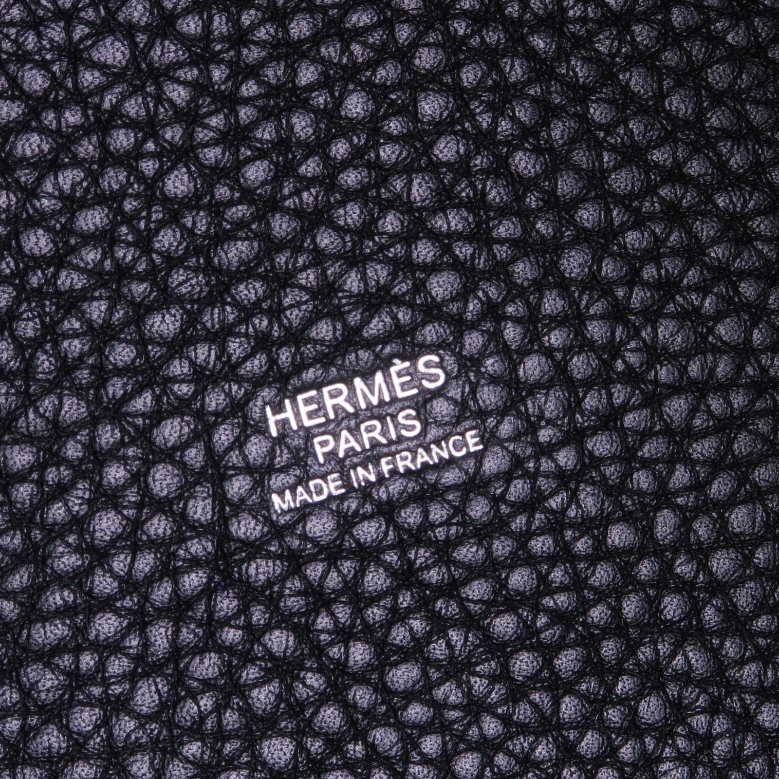 HERMES Clemence皮革Picotin MM銀扣手挽袋89 Noir