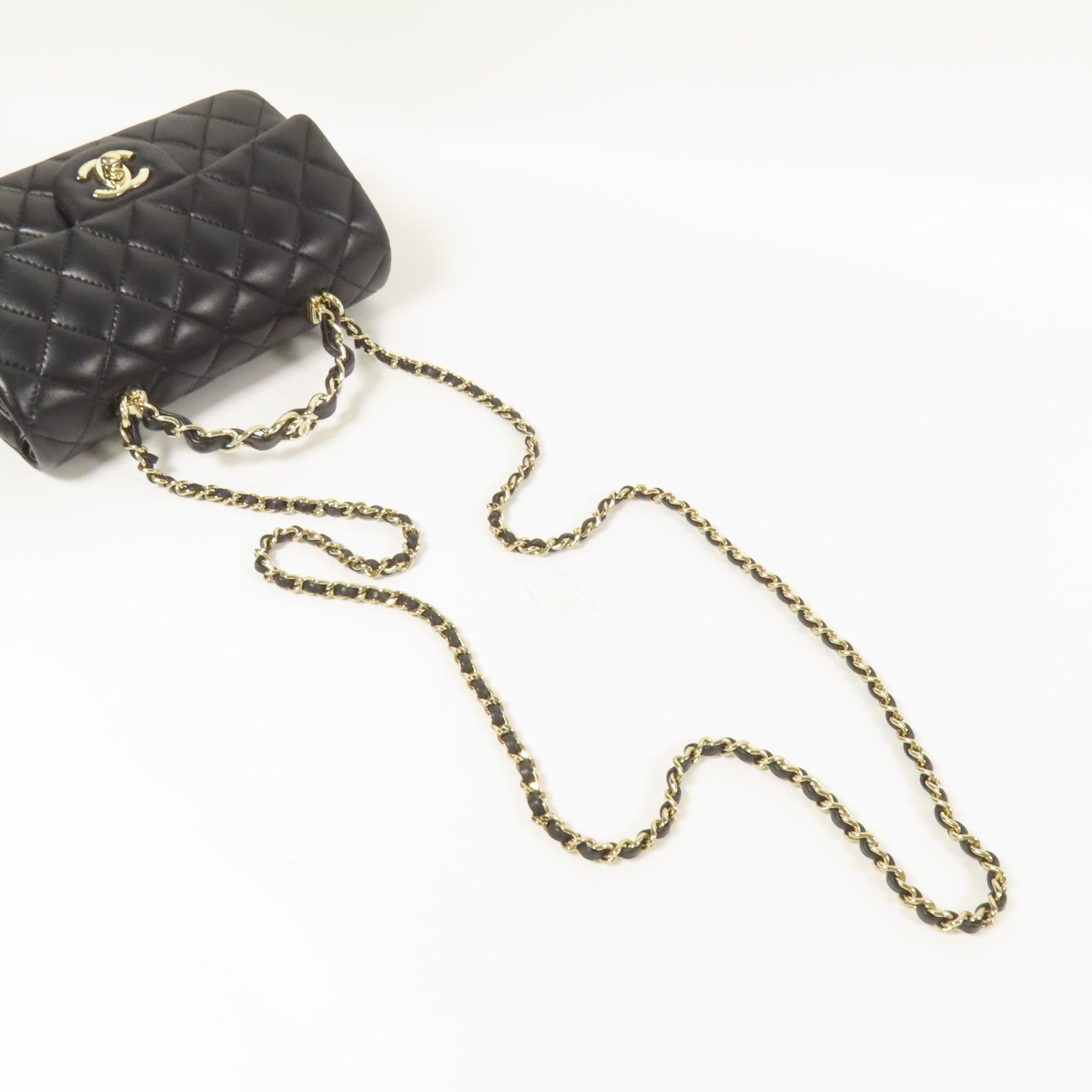 CHANEL 羊皮皮革23K Top Handle金扣手挽肩背兩用袋