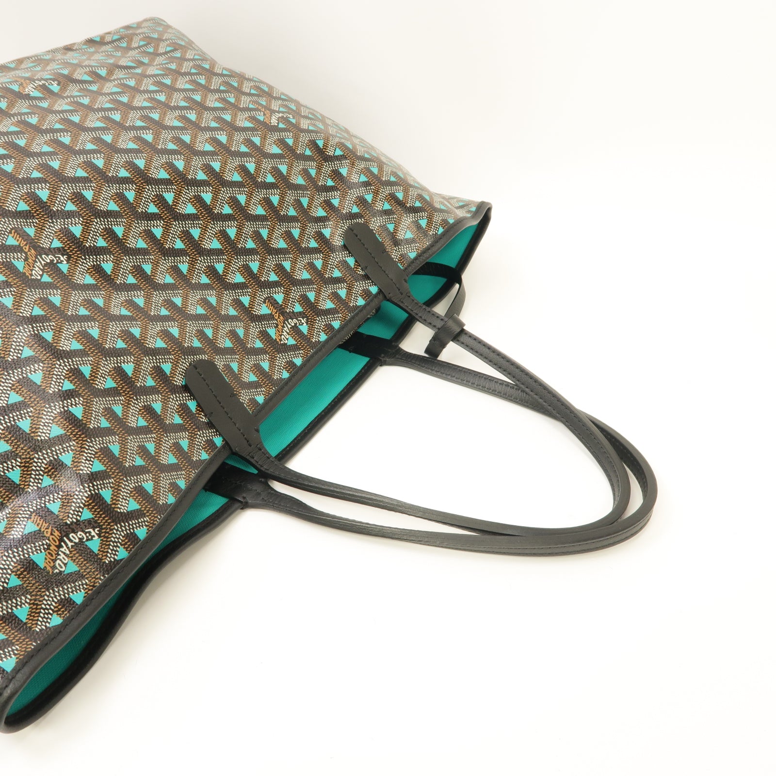 GOYARD 塗層帆布Saint Louis Claire-Voie PM Bag銀扣肩背袋黑色/綠色