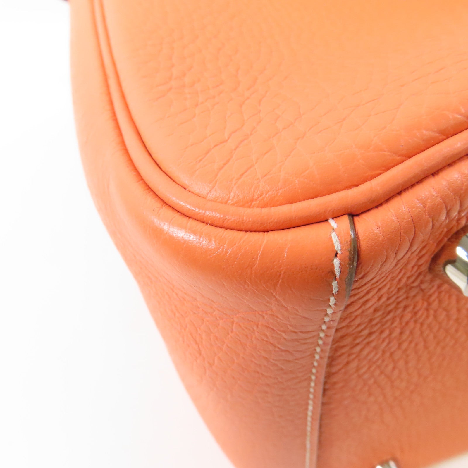 HERMES 【激減優惠】Clemence皮革Lindy 30銀扣肩背袋Flamingo