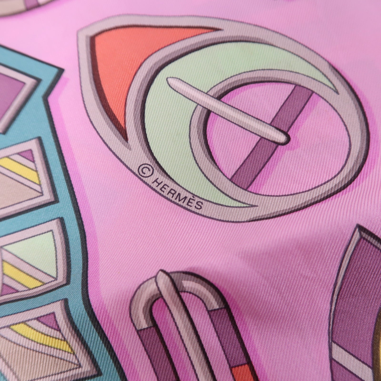 HERMES 【激減優惠】絲質Scarf 90x90絲巾粉紅色