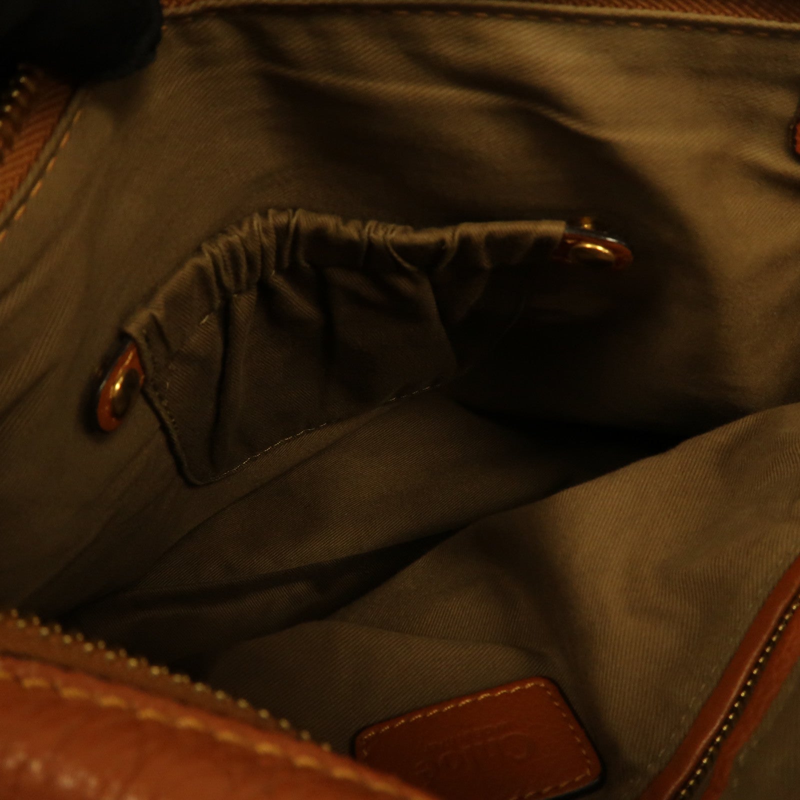 Chloe 牛皮皮革Shoulder Bag金扣肩背袋啡色
