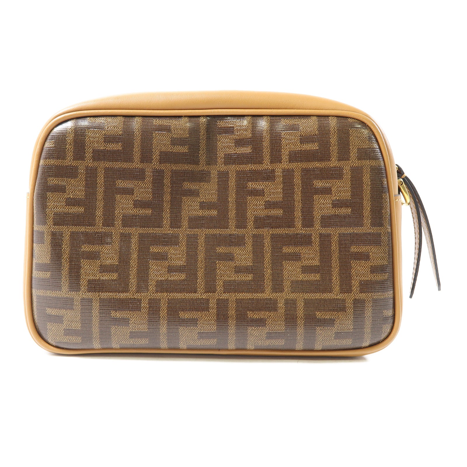 FENDI (PRICE DOWN) GHW Camera Case Shoulder Bag 8BT287 Coated Canvas Brown