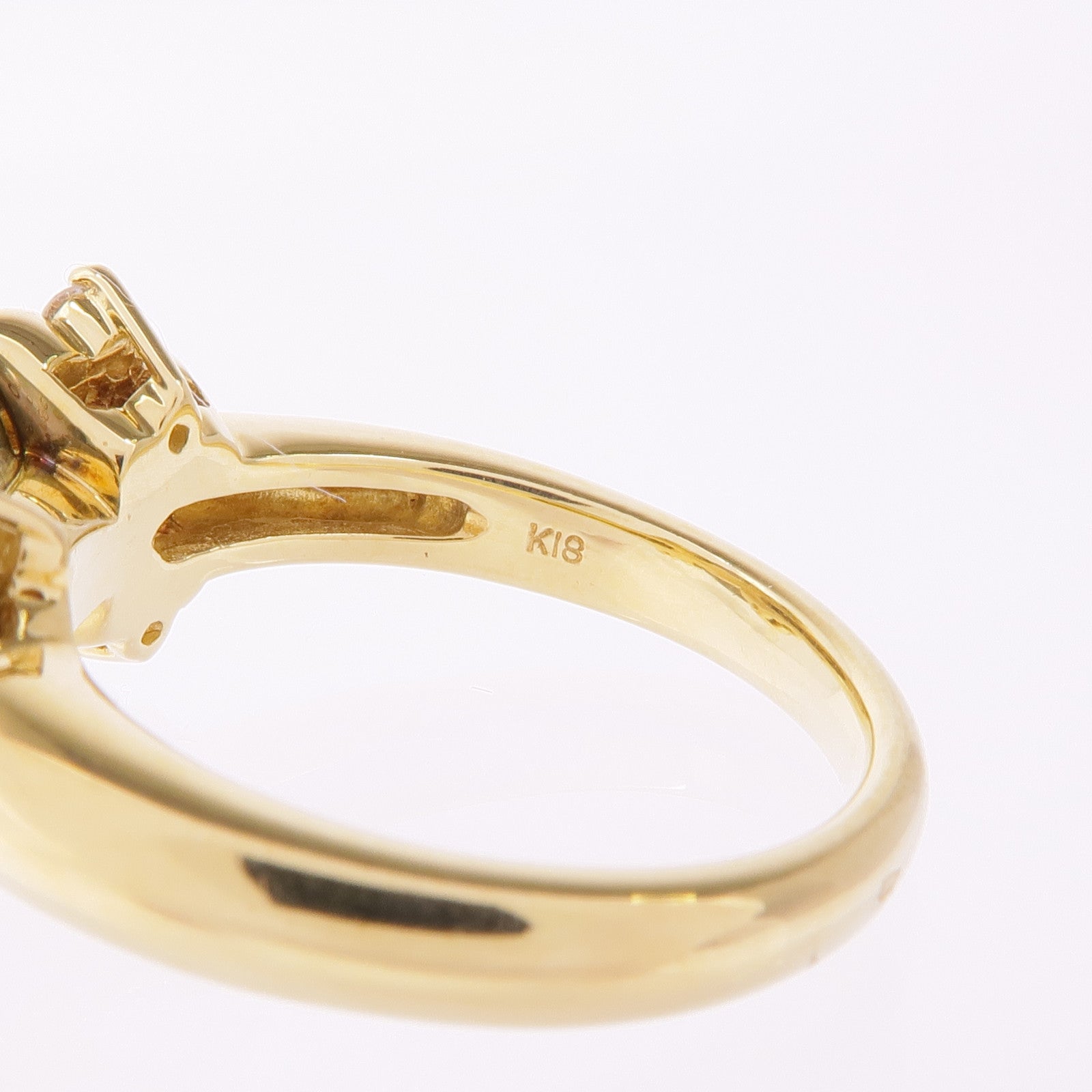 JEWELRY 【激減優惠】18K黃金Pearl Diamond Ring珍珠/鑽石戒指US#6