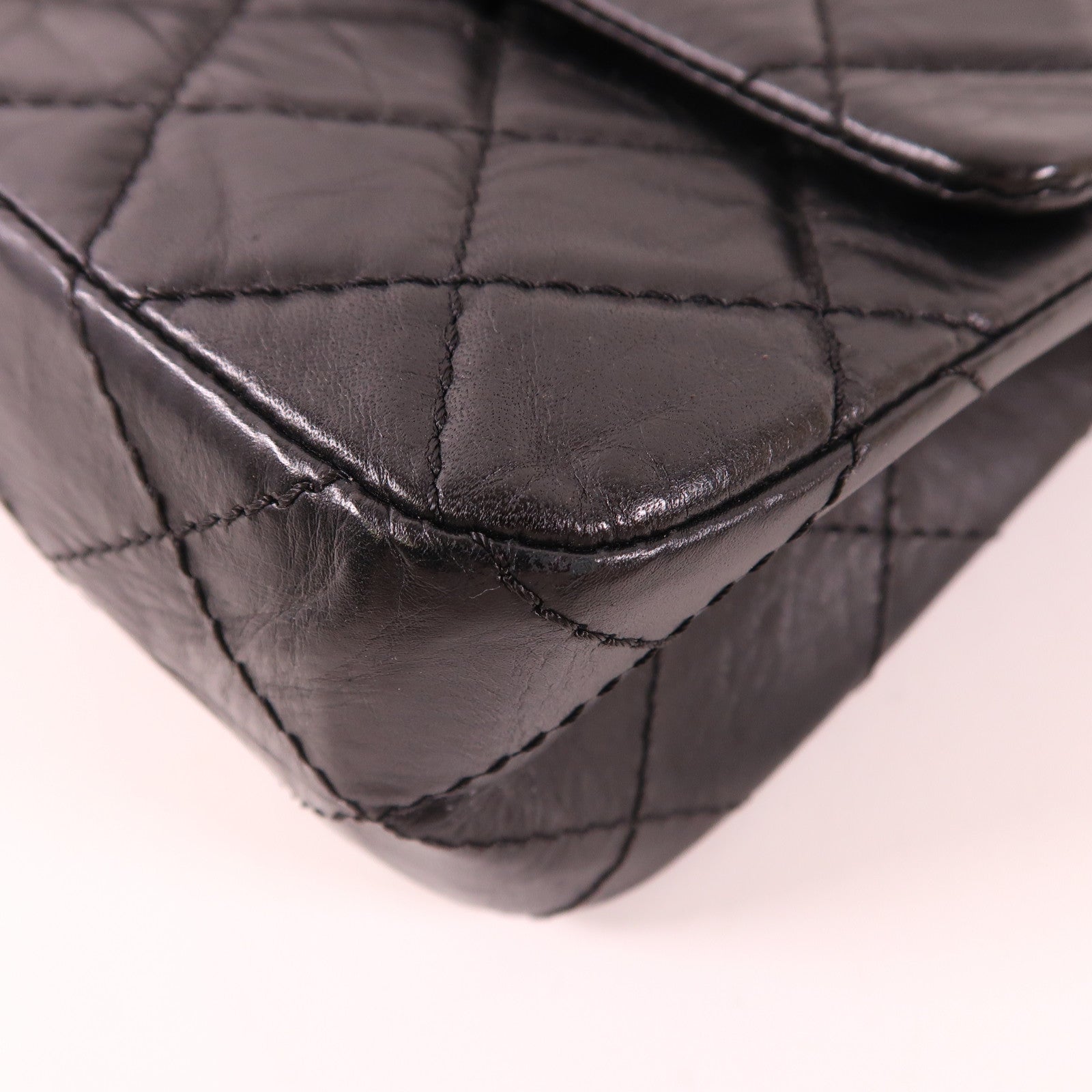 CHANEL 牛皮皮革2.55 Jumbo銀扣鏈帶肩背袋