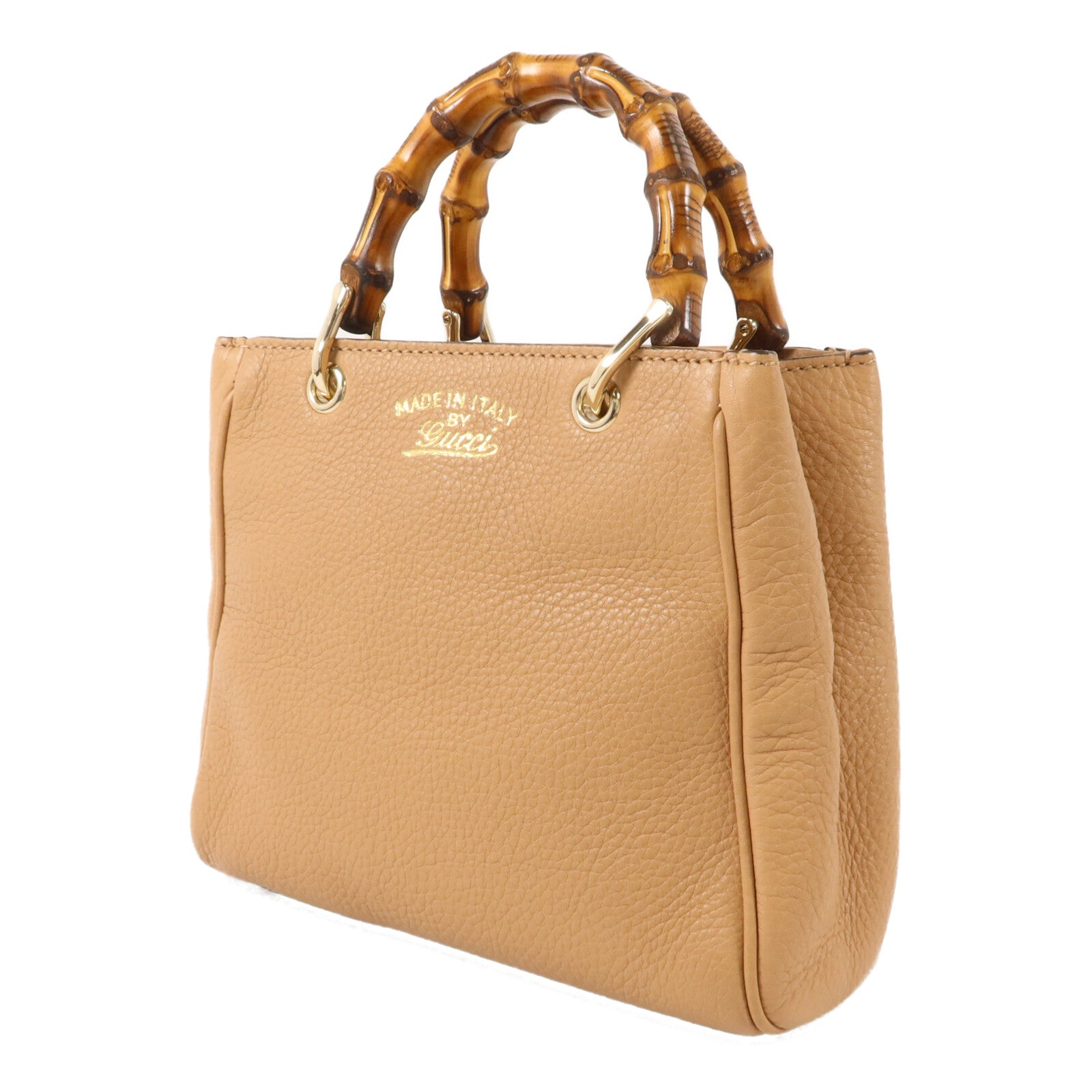 GUCCI 牛皮皮革Bamboo 2 Way Shoulder手挽肩背兩用袋