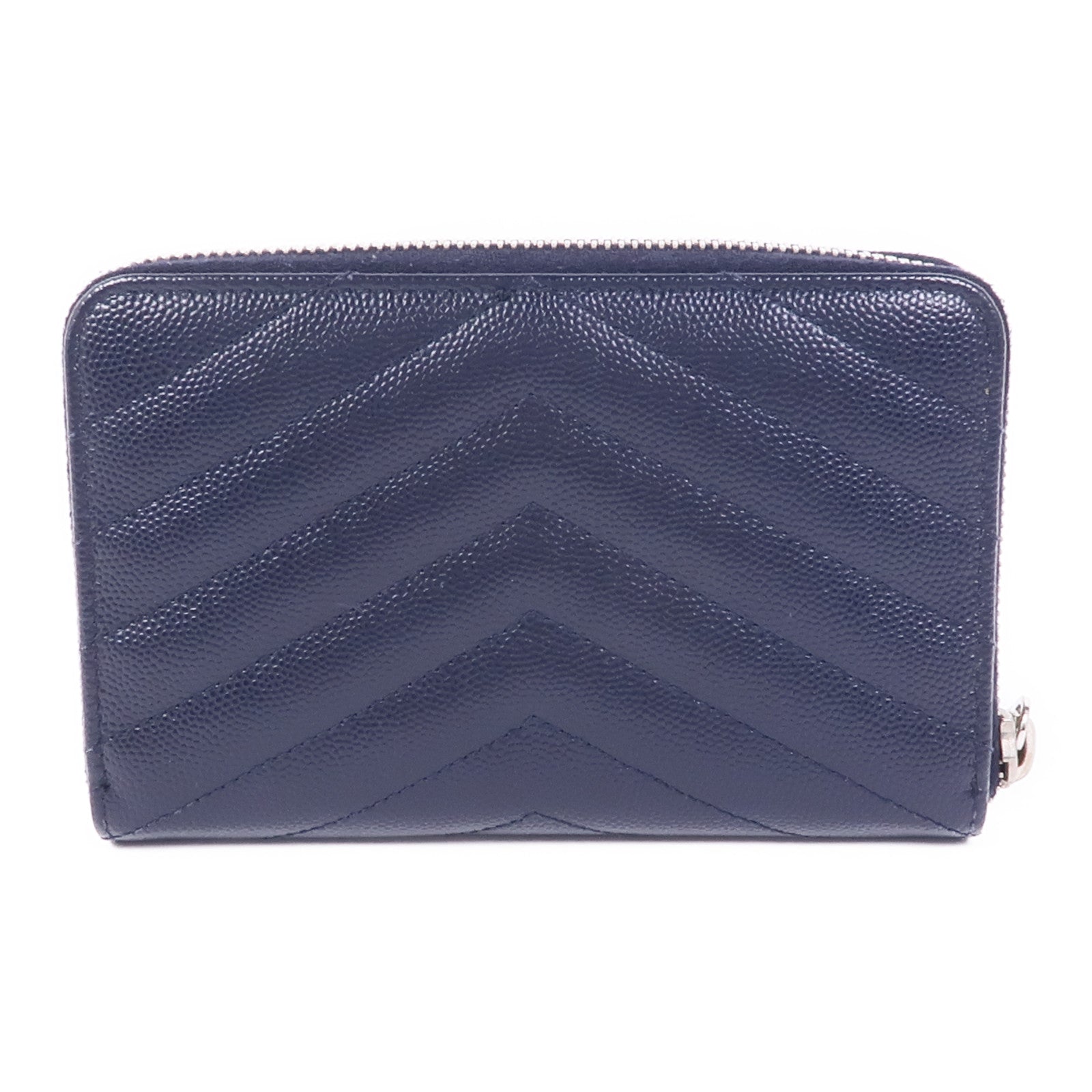 SAINT LAURENT 牛皮皮革Zipper Wallet銀扣長錢包