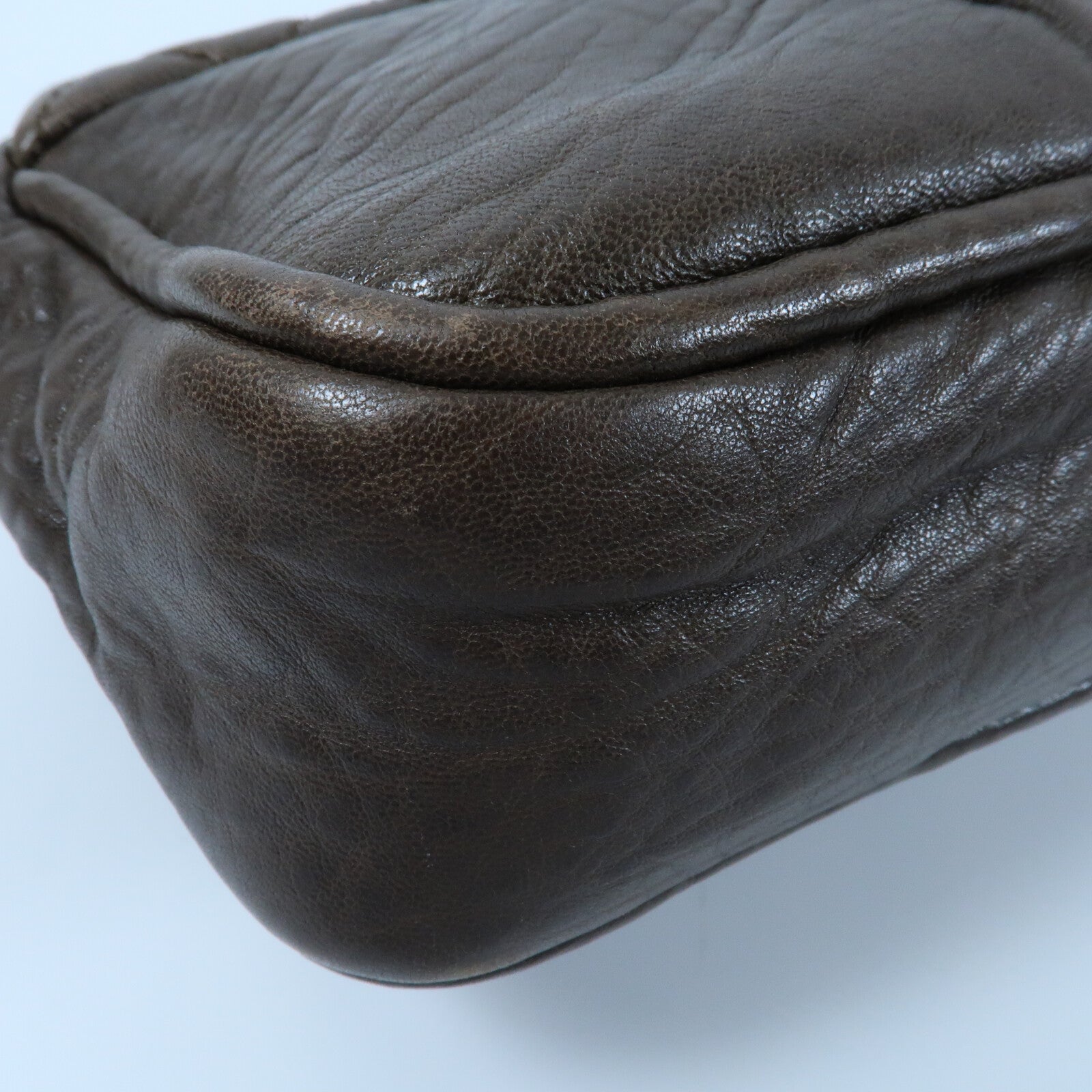 CHANEL 牛皮皮革Shoulder Bag銀扣鏈帶肩背袋