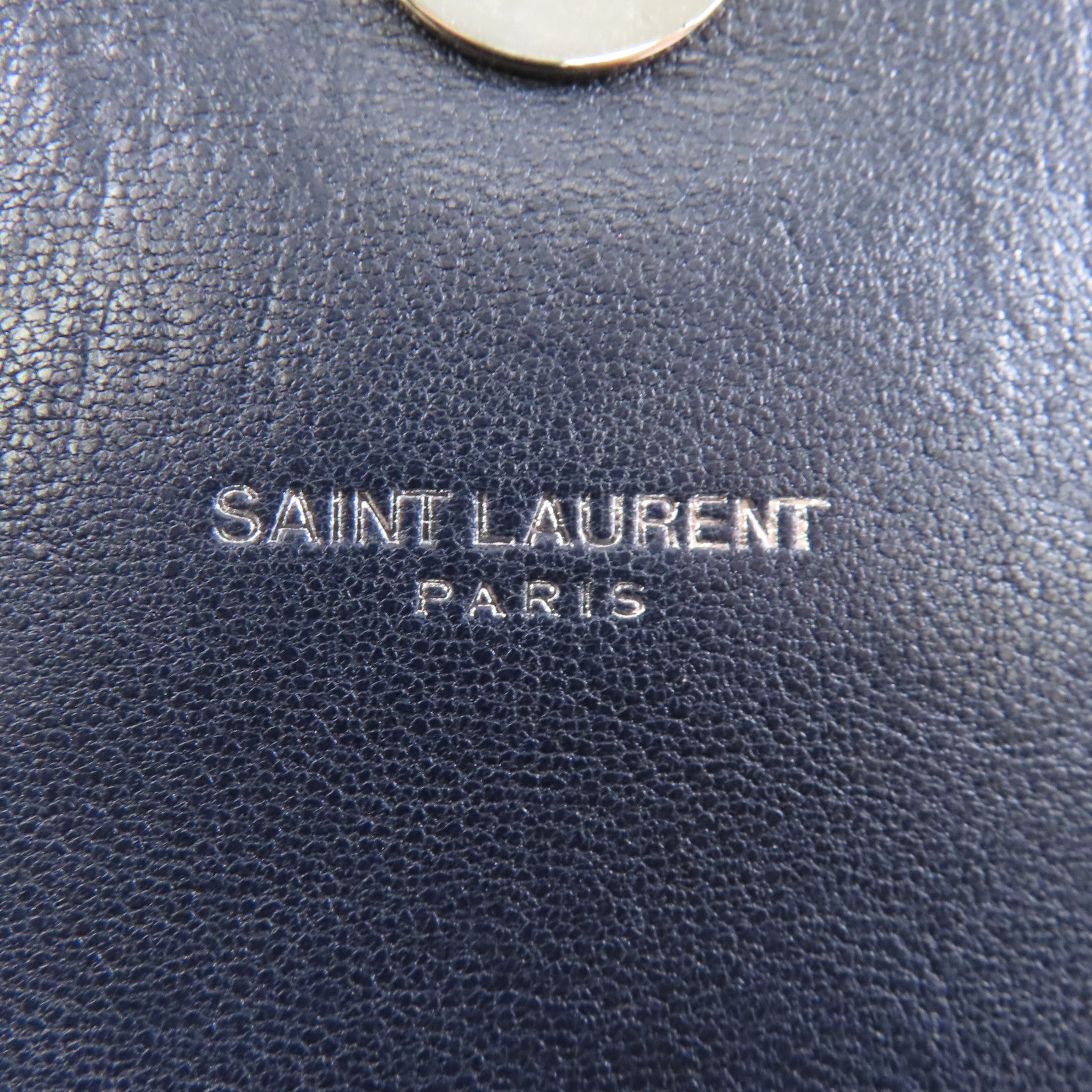 SAINT LAURENT 牛皮皮革2 Way Shoulder銀扣手挽肩背兩用袋深藍色