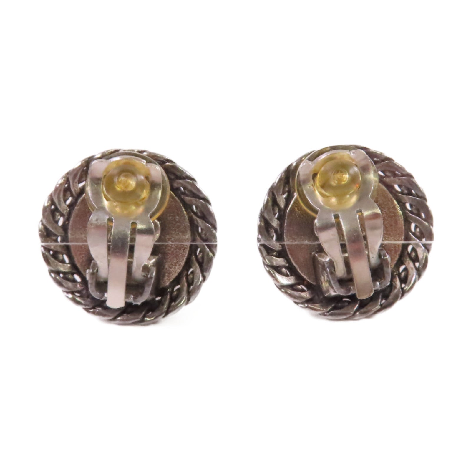 CHANEL 金屬Coco Coin Earrings耳環古銅銀色