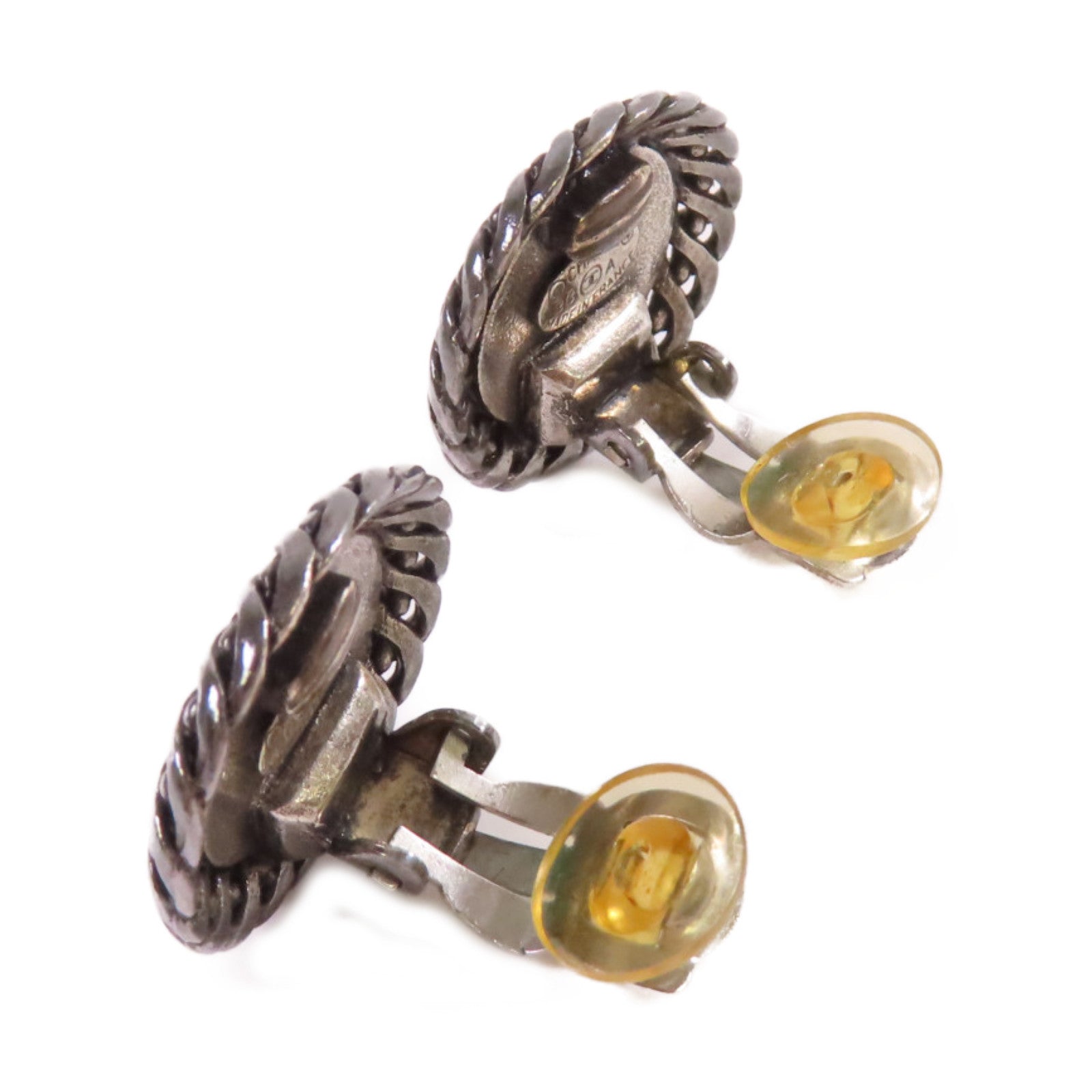 CHANEL 金屬Coco Coin Earrings耳環古銅銀色