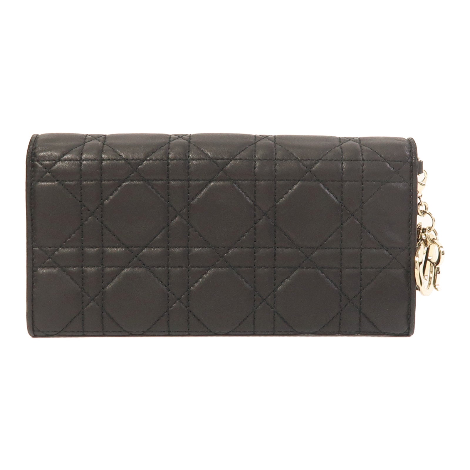 Dior 羊皮皮革Long Wallet銀扣長錢包