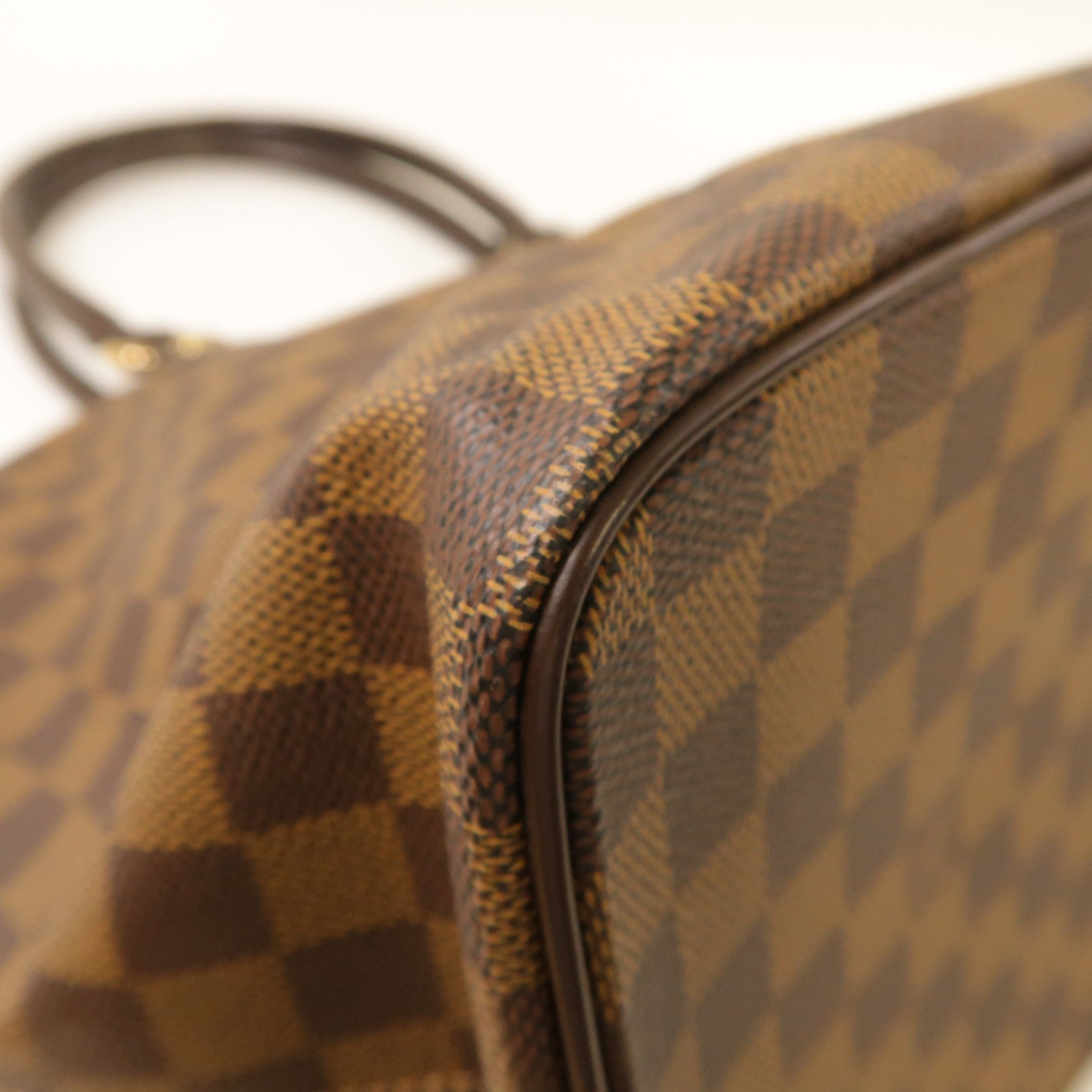 LOUIS VUITTON Damier Saleya MM金扣手挽袋啡色