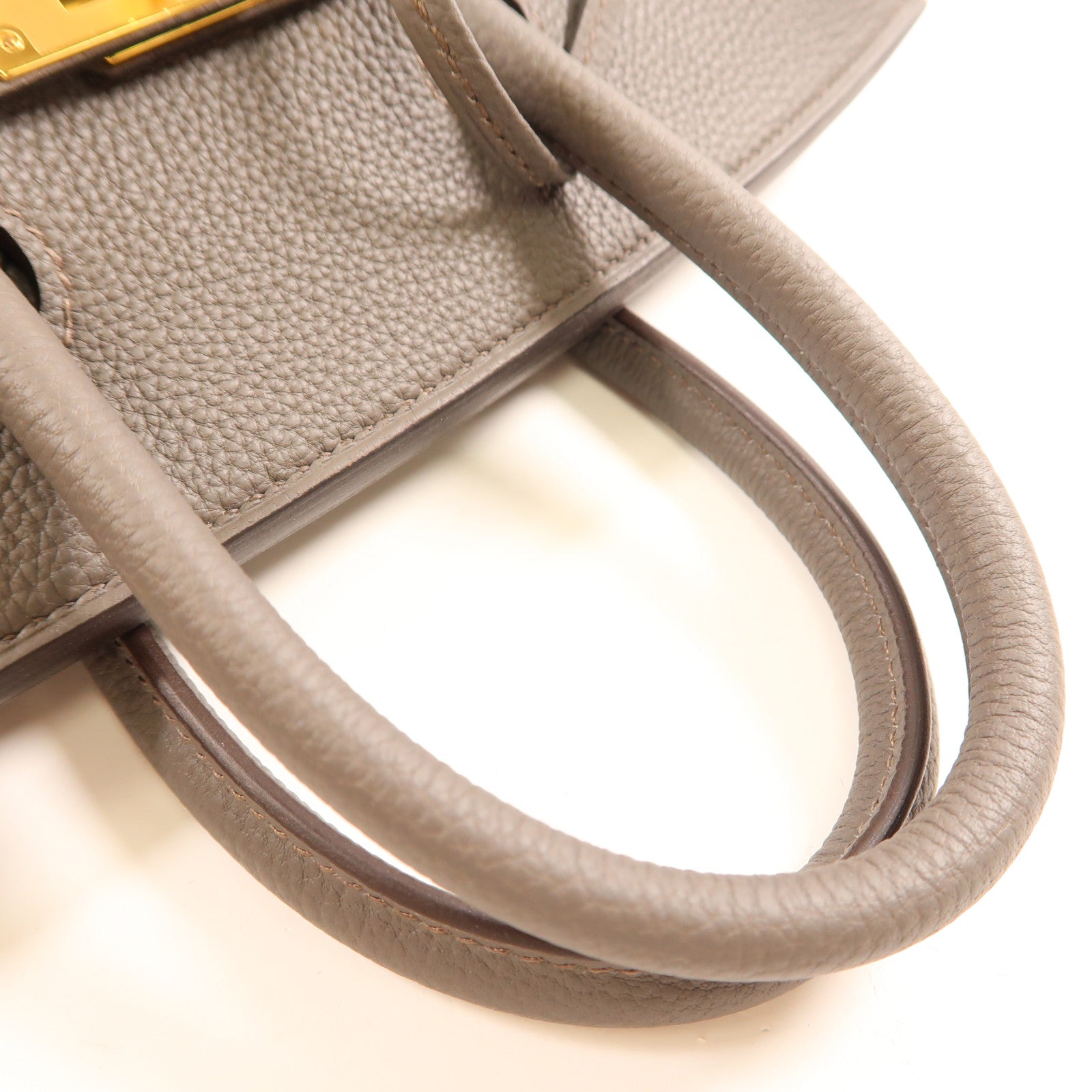 HERMES Togo皮革Birkin 25金扣手挽袋Gris Etain