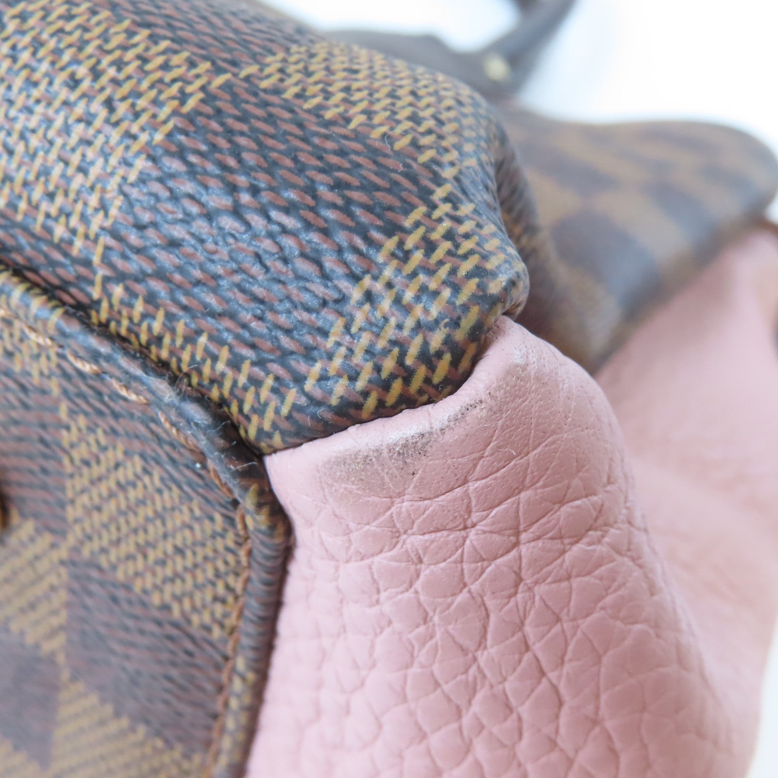 LOUIS VUITTON 【激減優惠】Damier Normandy金扣手挽肩背兩用袋啡色/粉紅色