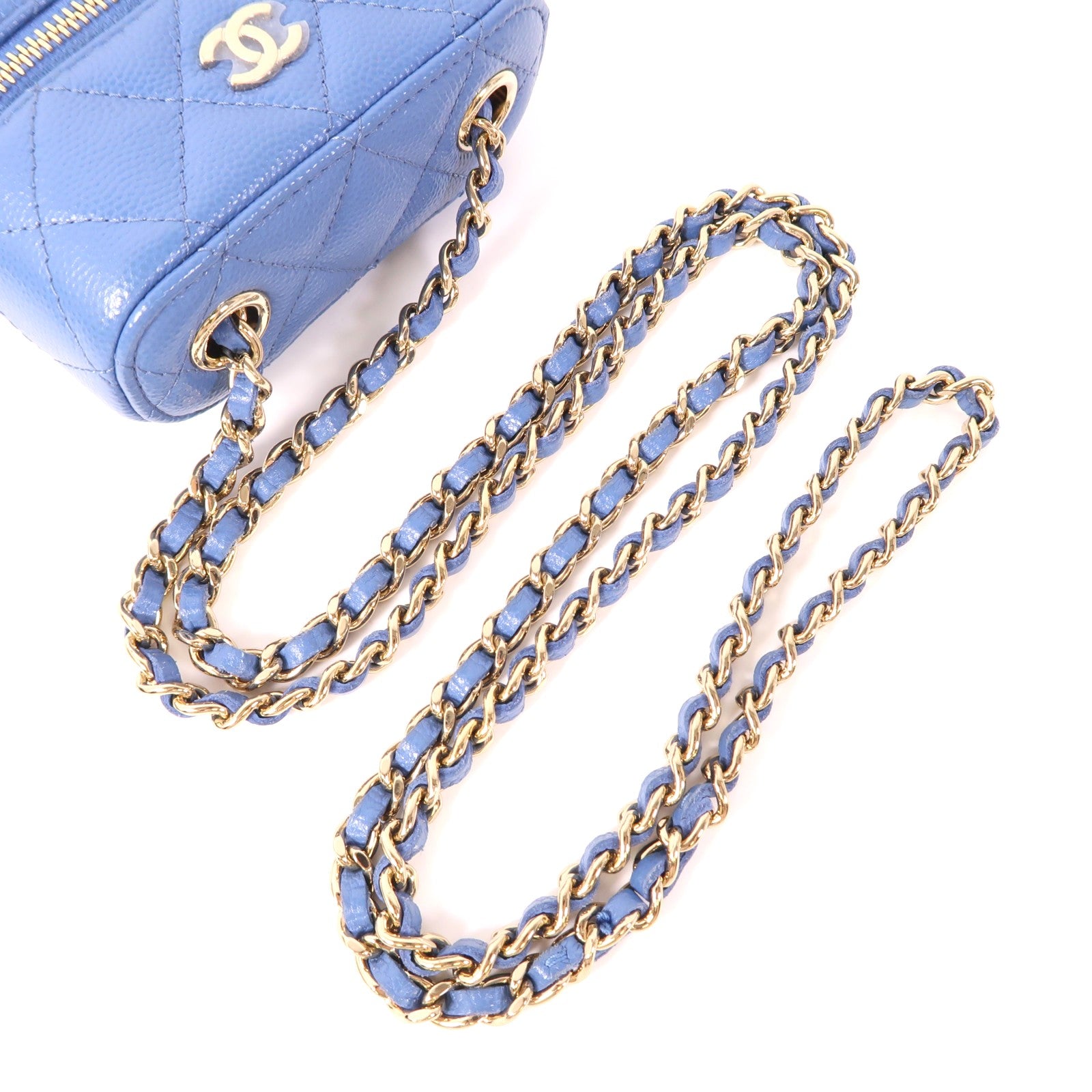 CHANEL【激減優惠】 牛皮皮革Classic Vanity金扣鏈帶肩背袋