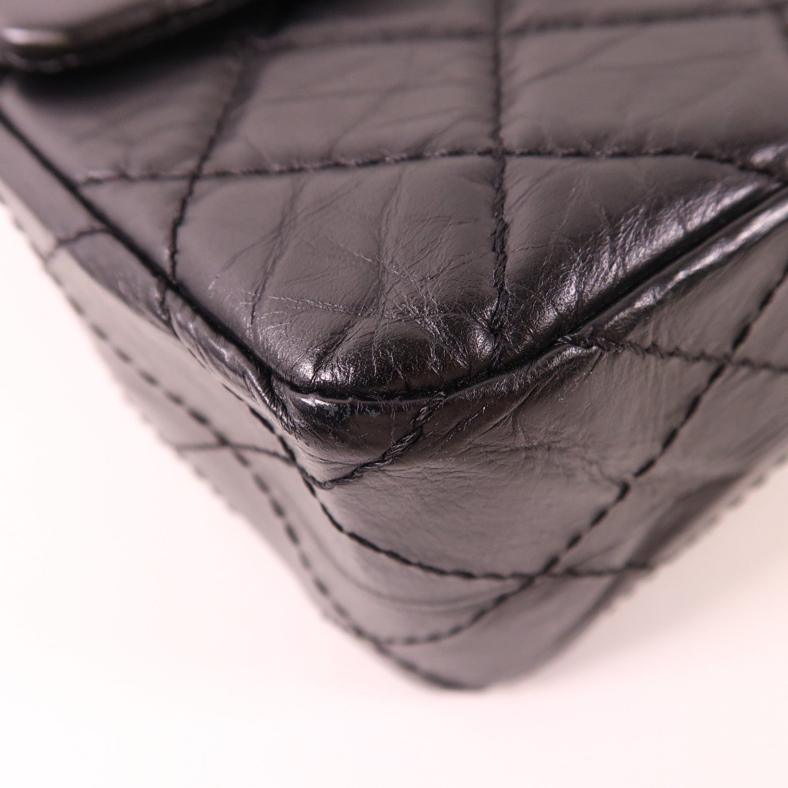 CHANEL 牛皮皮革2.55 Jumbo銀扣鏈帶肩背袋