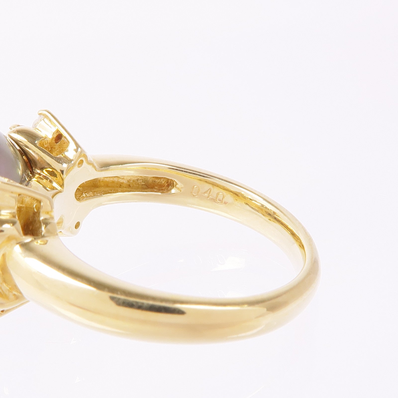 JEWELRY 【激減優惠】18K黃金Pearl Diamond Ring珍珠/鑽石戒指US#6