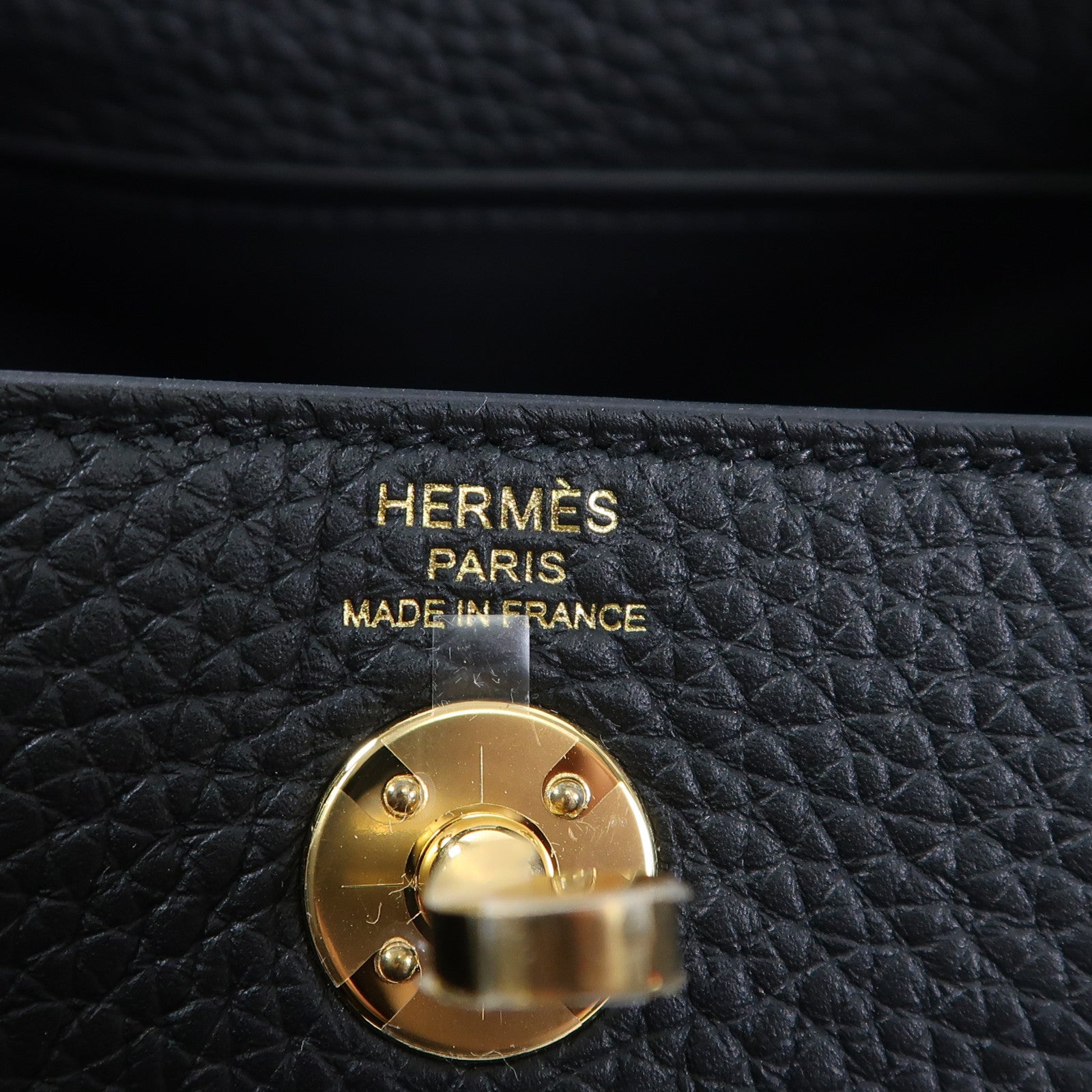 HERMES Clemence皮革Mini Lindy20金扣肩背袋Noir