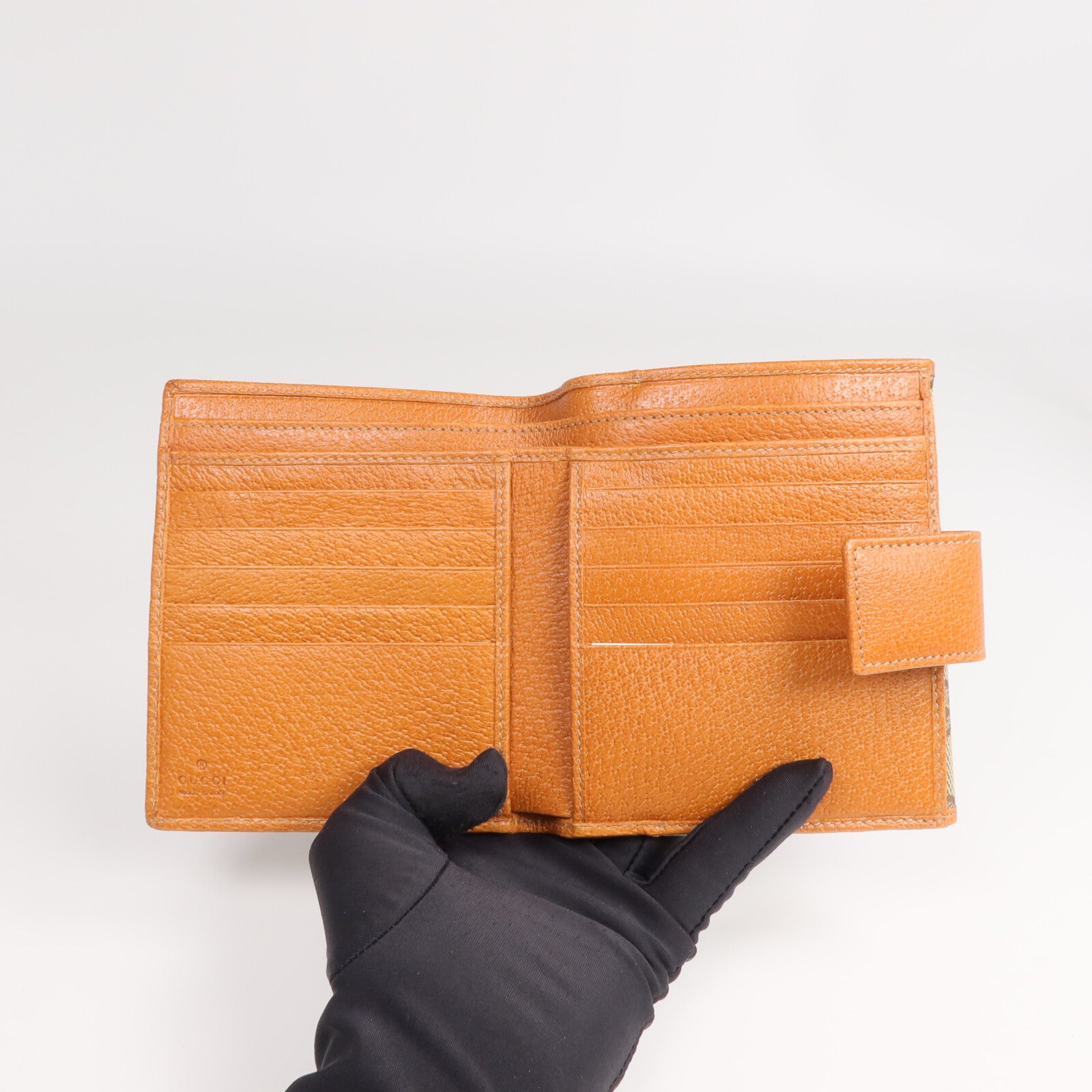 GUCCI 帆布/皮革Wallet金扣錢包