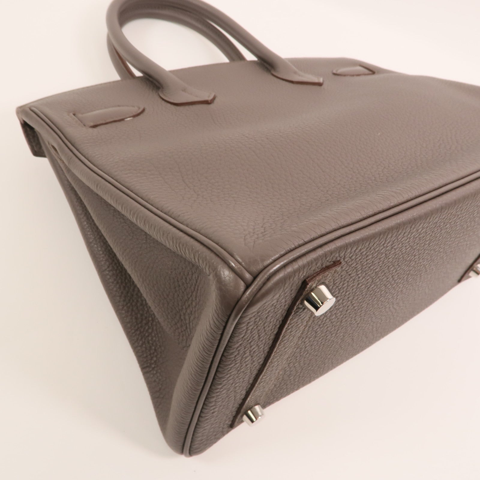 HERMES Togo皮革Birkin 30銀扣手挽袋Etain
