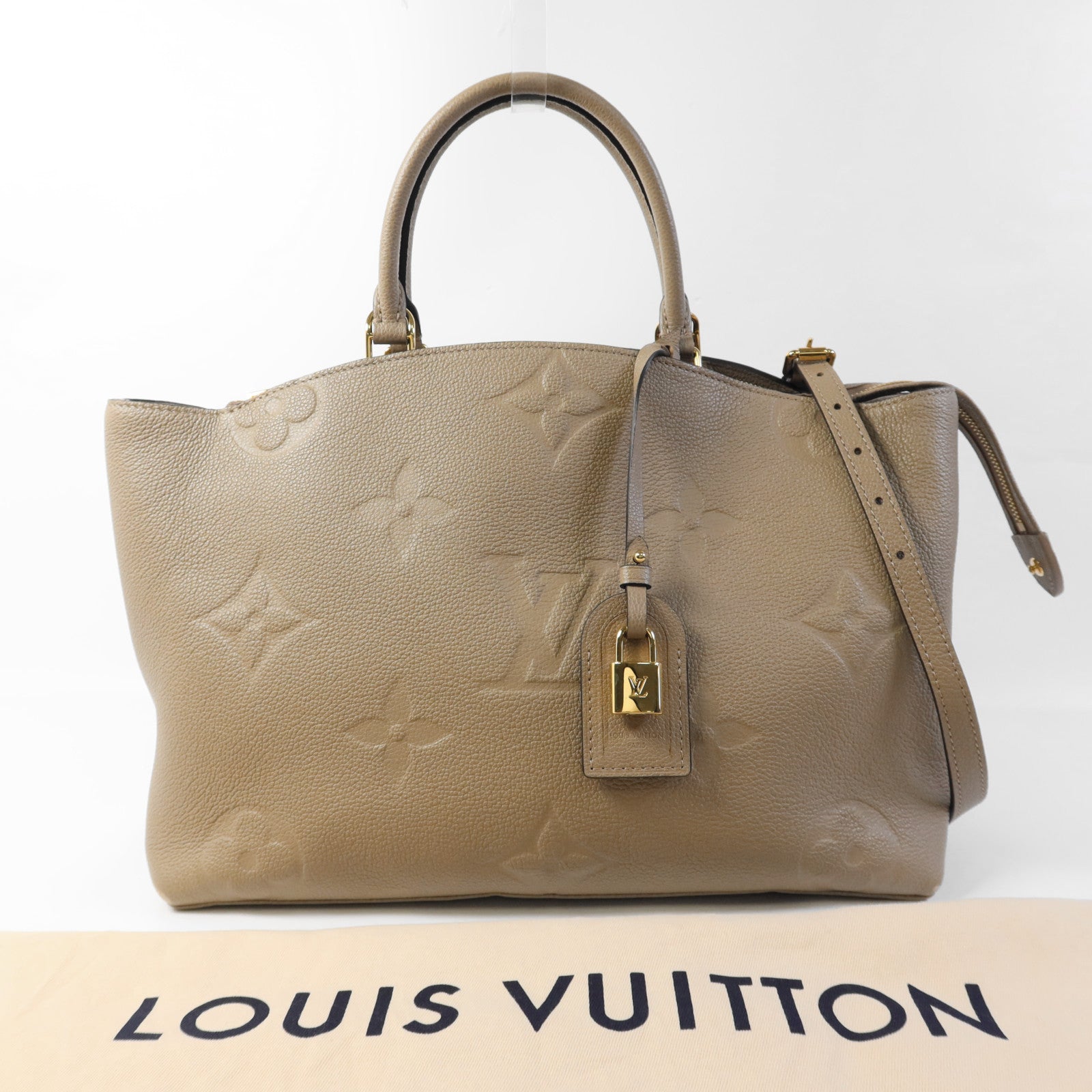 LOUIS VUITTON Monogram Empreinte Grand Palais金扣手挽肩背兩用袋