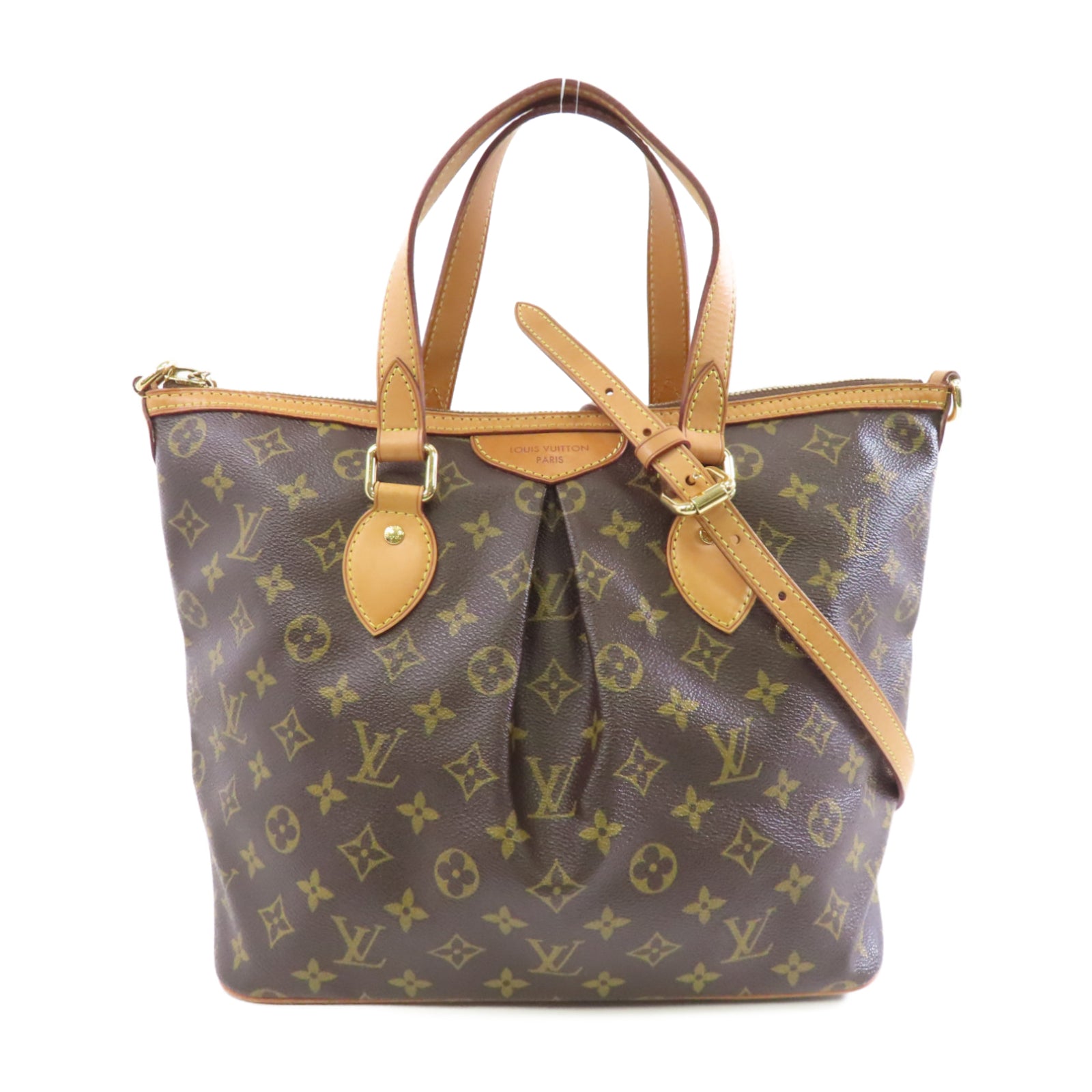 LOUIS VUITTON Monogram Palermo PM金扣手挽肩背兩用袋啡色